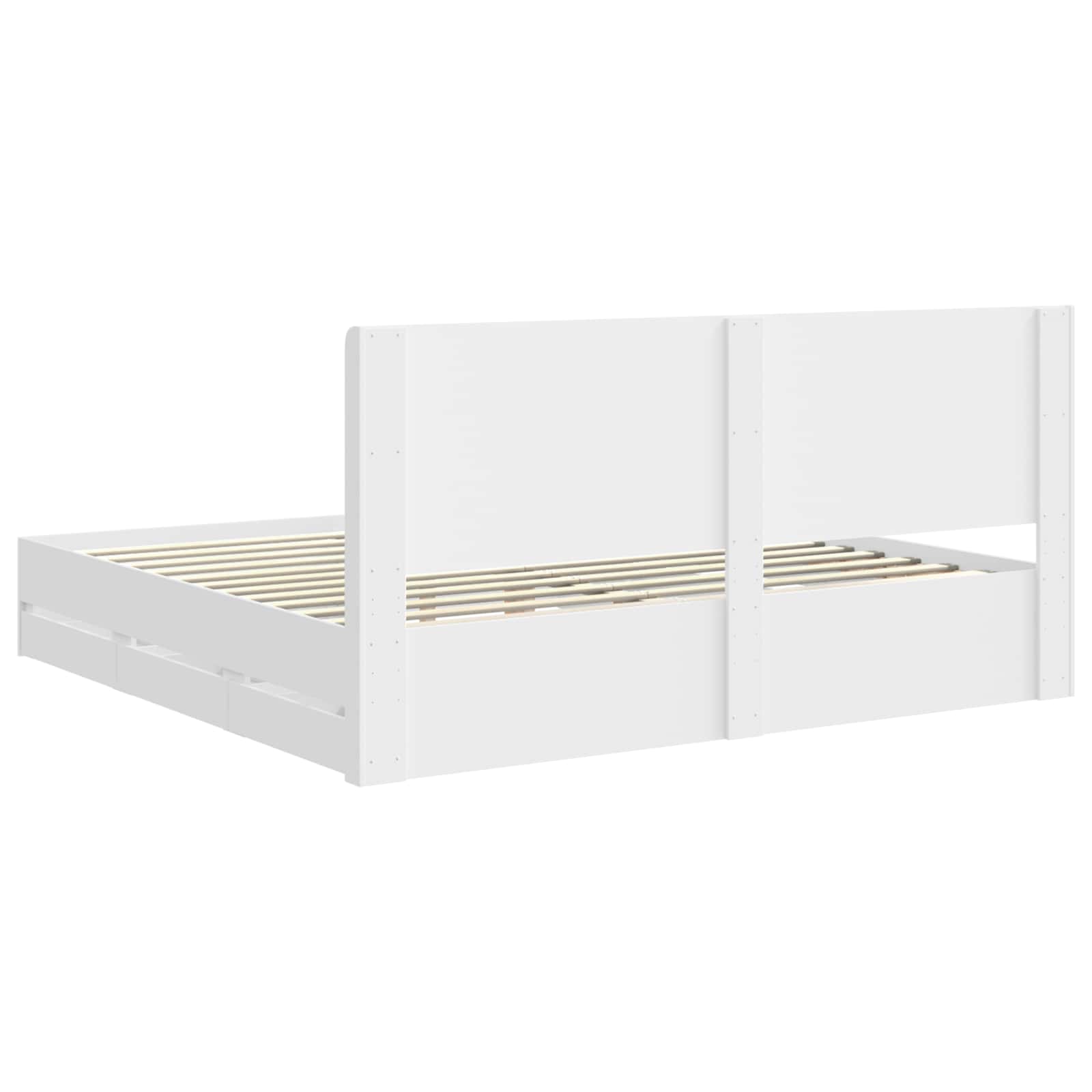 Bedframe met opbergruimte en hoofdbord Wit 180 x 200 cm is nu te koop bij PeponiXL, paradijselijk wonen!