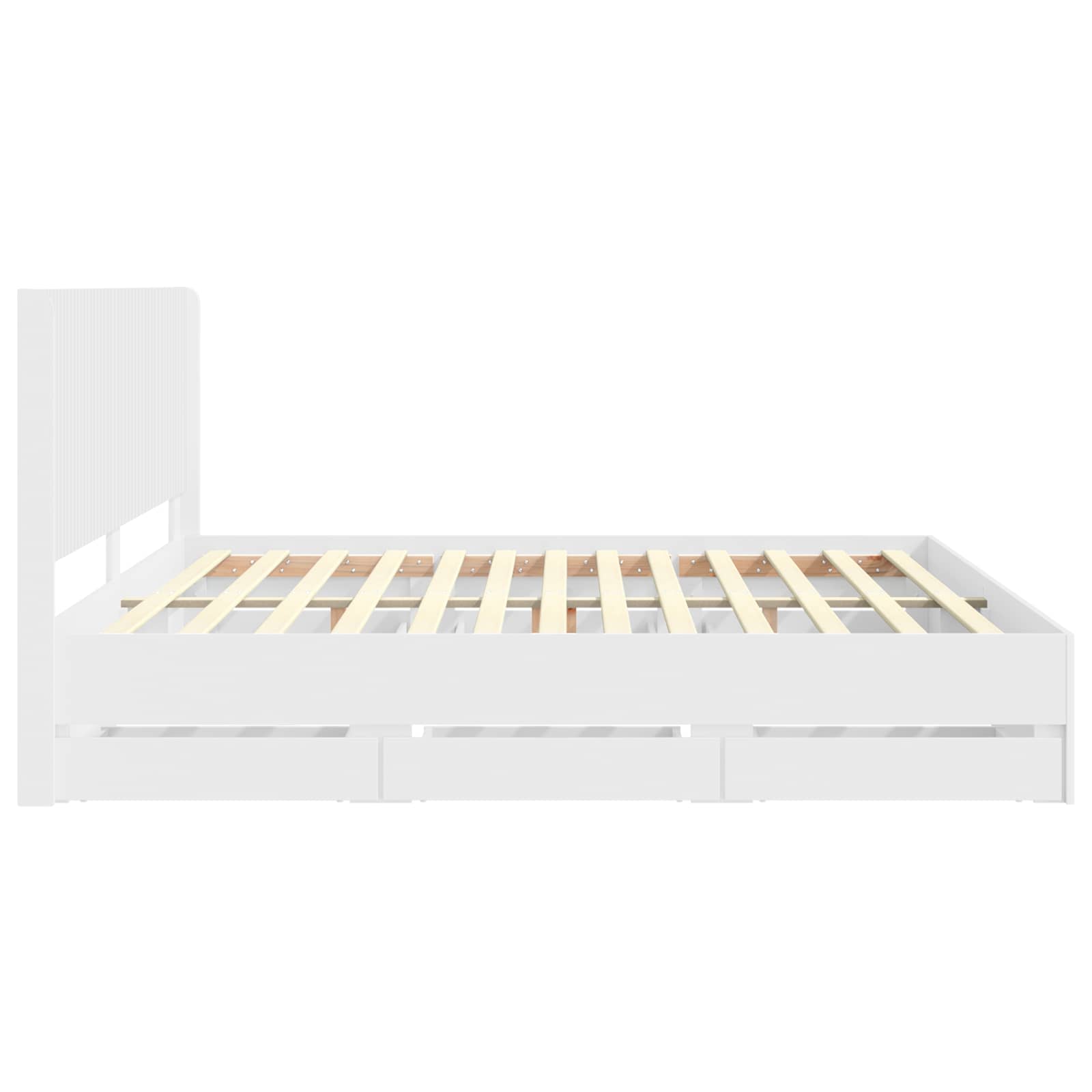Bedframe met opbergruimte en hoofdbord Wit 180 x 200 cm is nu te koop bij PeponiXL, paradijselijk wonen!