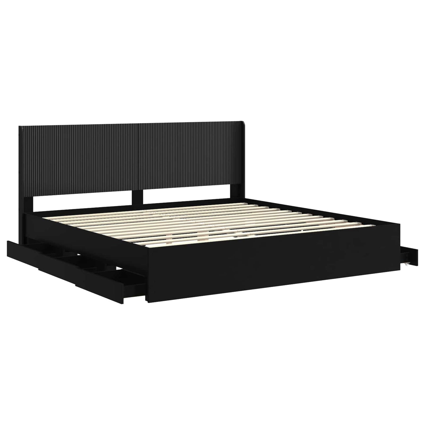 Bedframe met opbergruimte en hoofdbord Zwart 180 x 200 cm is nu te koop bij PeponiXL, paradijselijk wonen!