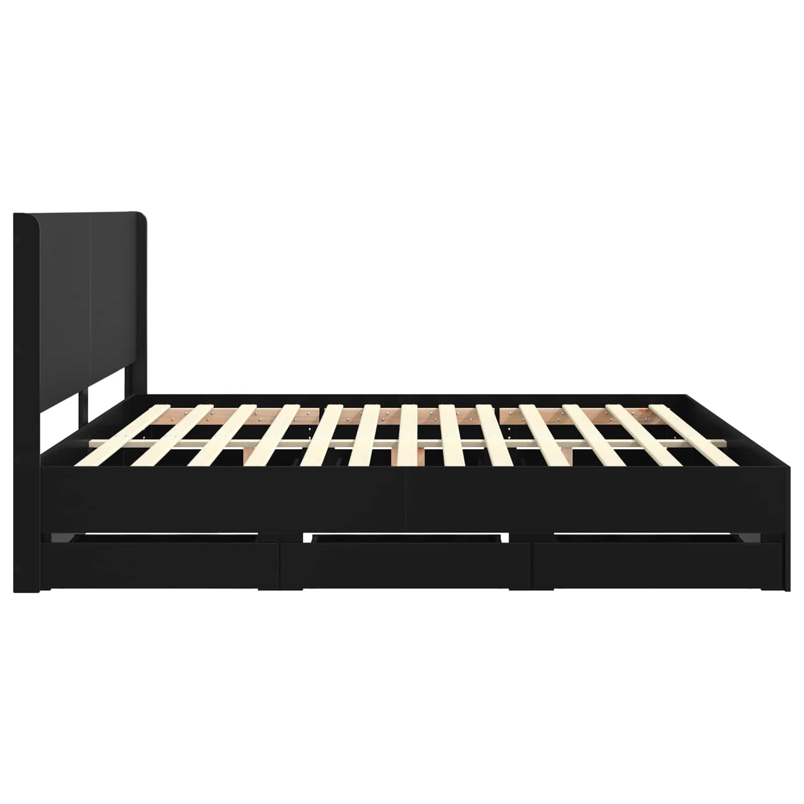 Bedframe met opbergruimte en hoofdbord Zwart 180 x 200 cm is nu te koop bij PeponiXL, paradijselijk wonen!