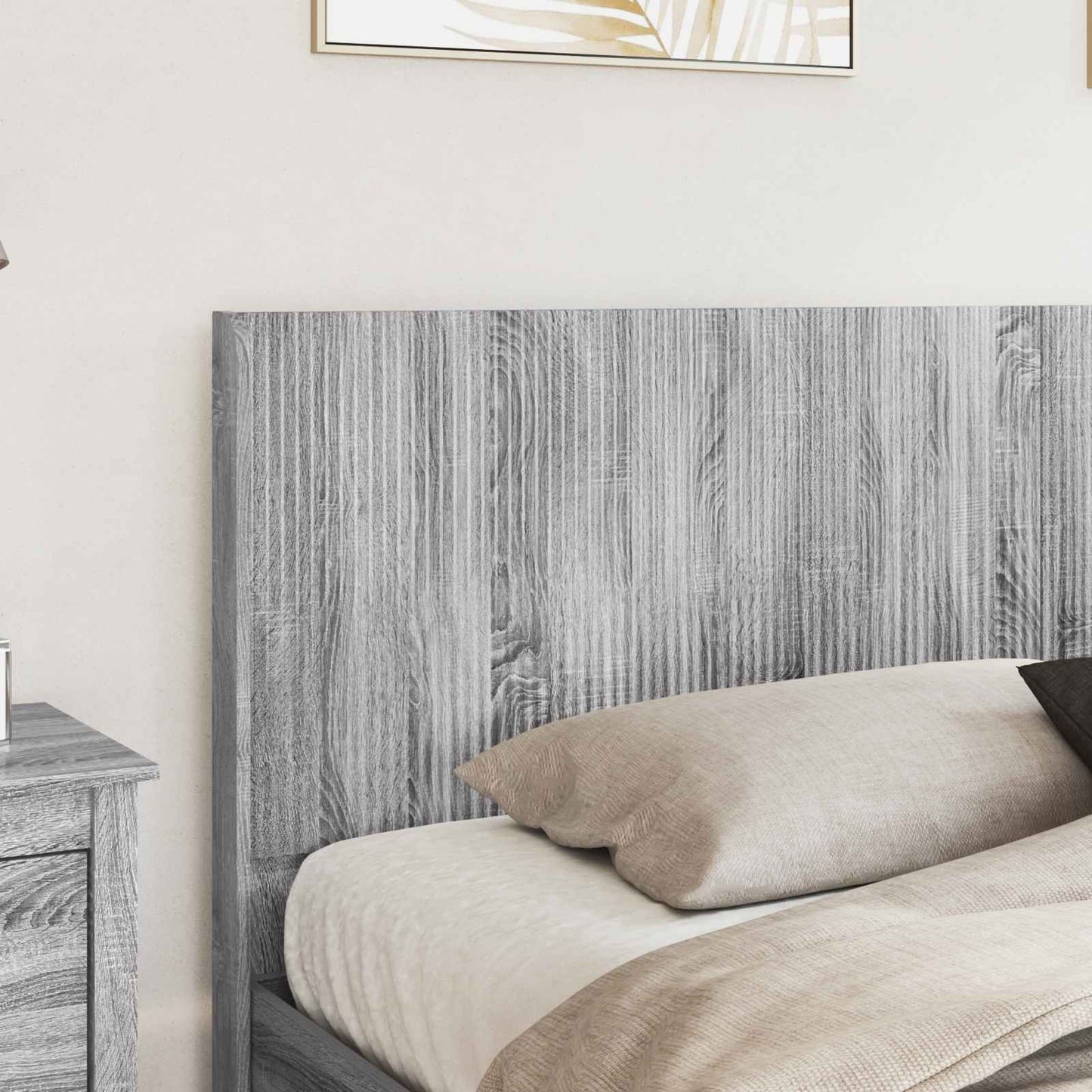 Bedframe met opbergruimte en hoofdbord met lade Grijs sonoma is nu te koop bij PeponiXL, paradijselijk wonen!