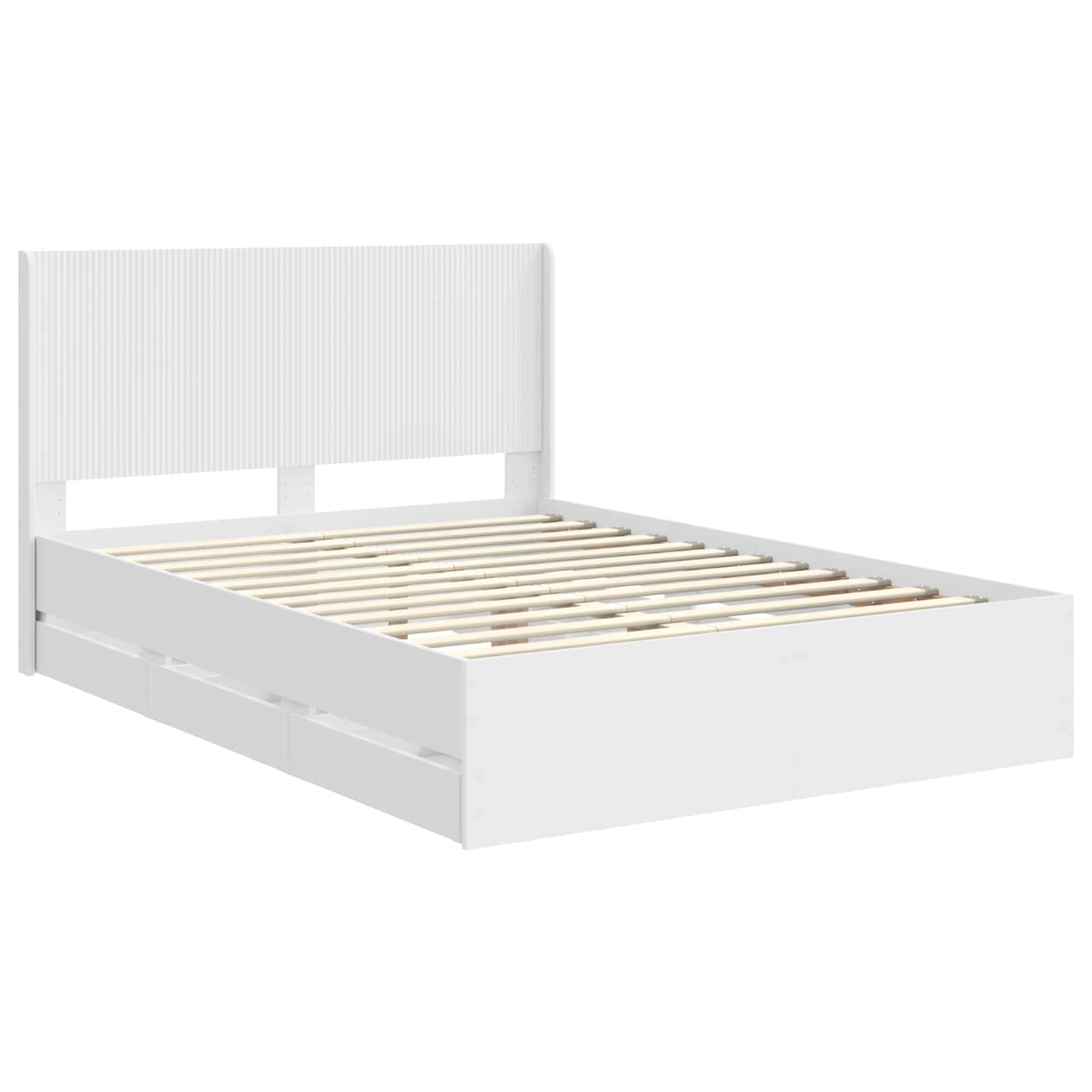 Bedframe met opbergruimte en hoofdbord Wit 160 x 200 cm is nu te koop bij PeponiXL, paradijselijk wonen!