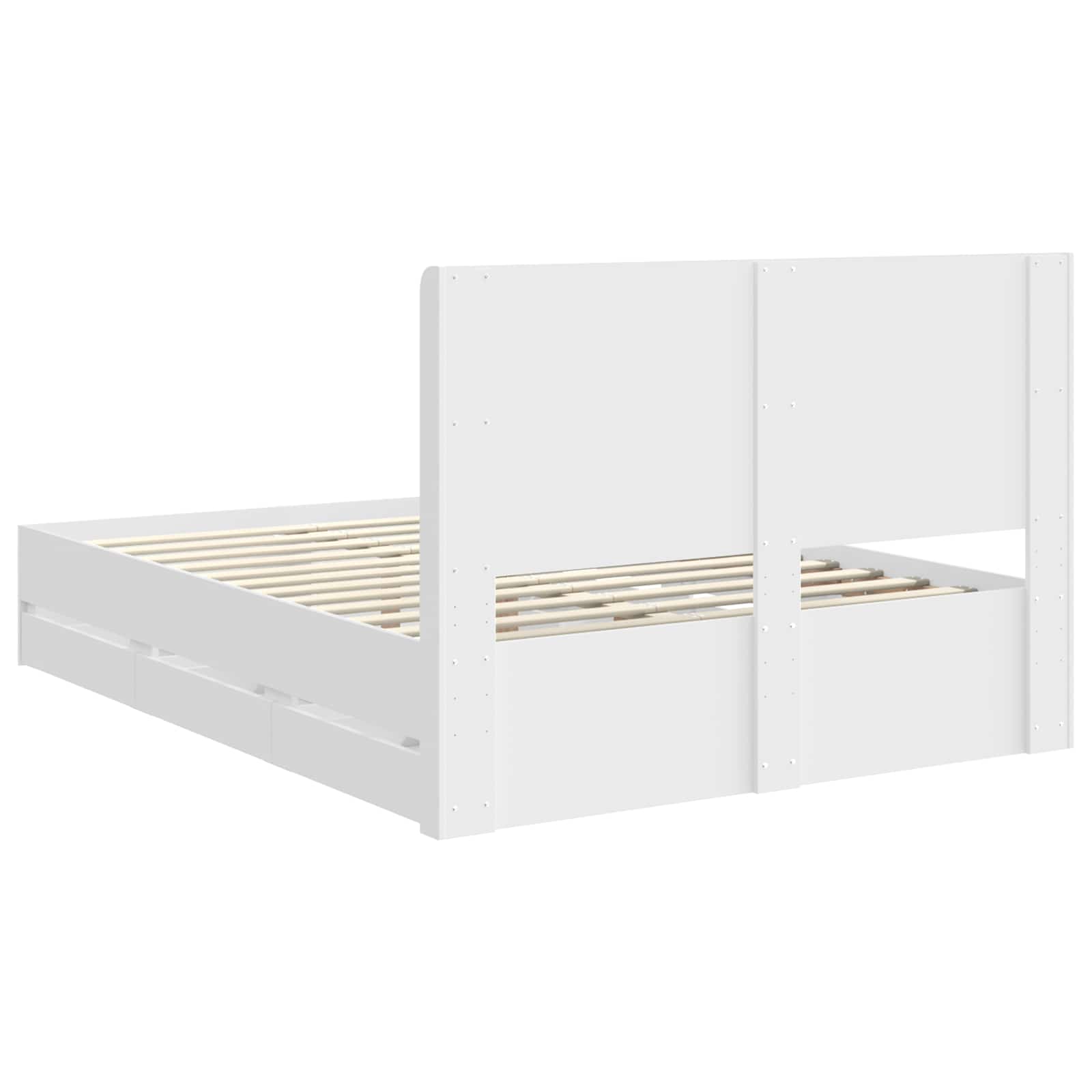Bedframe met opbergruimte en hoofdbord Wit 160 x 200 cm is nu te koop bij PeponiXL, paradijselijk wonen!