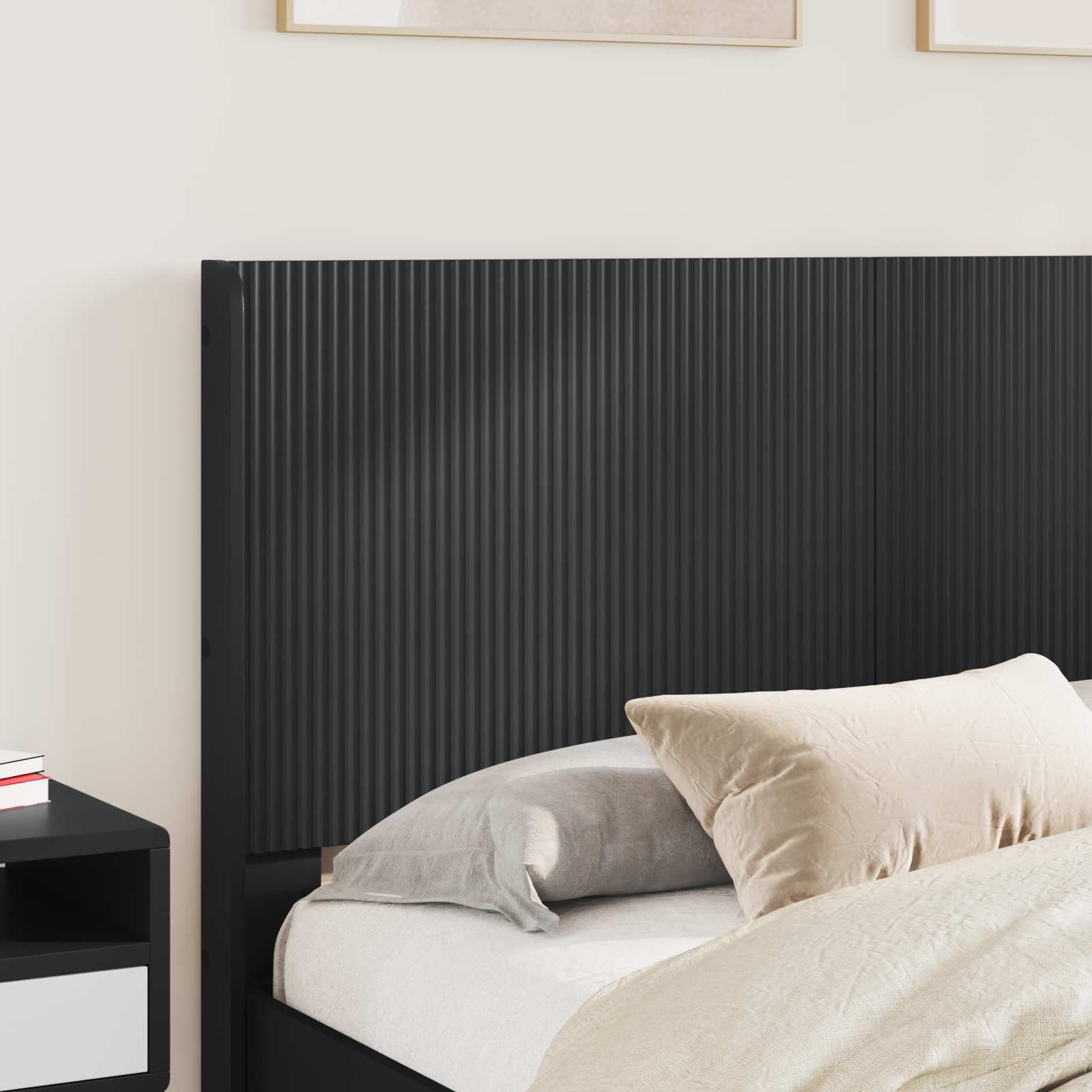 Bedframe met opbergruimte en hoofdbord Zwart 160 x 200 cm is nu te koop bij PeponiXL, paradijselijk wonen!