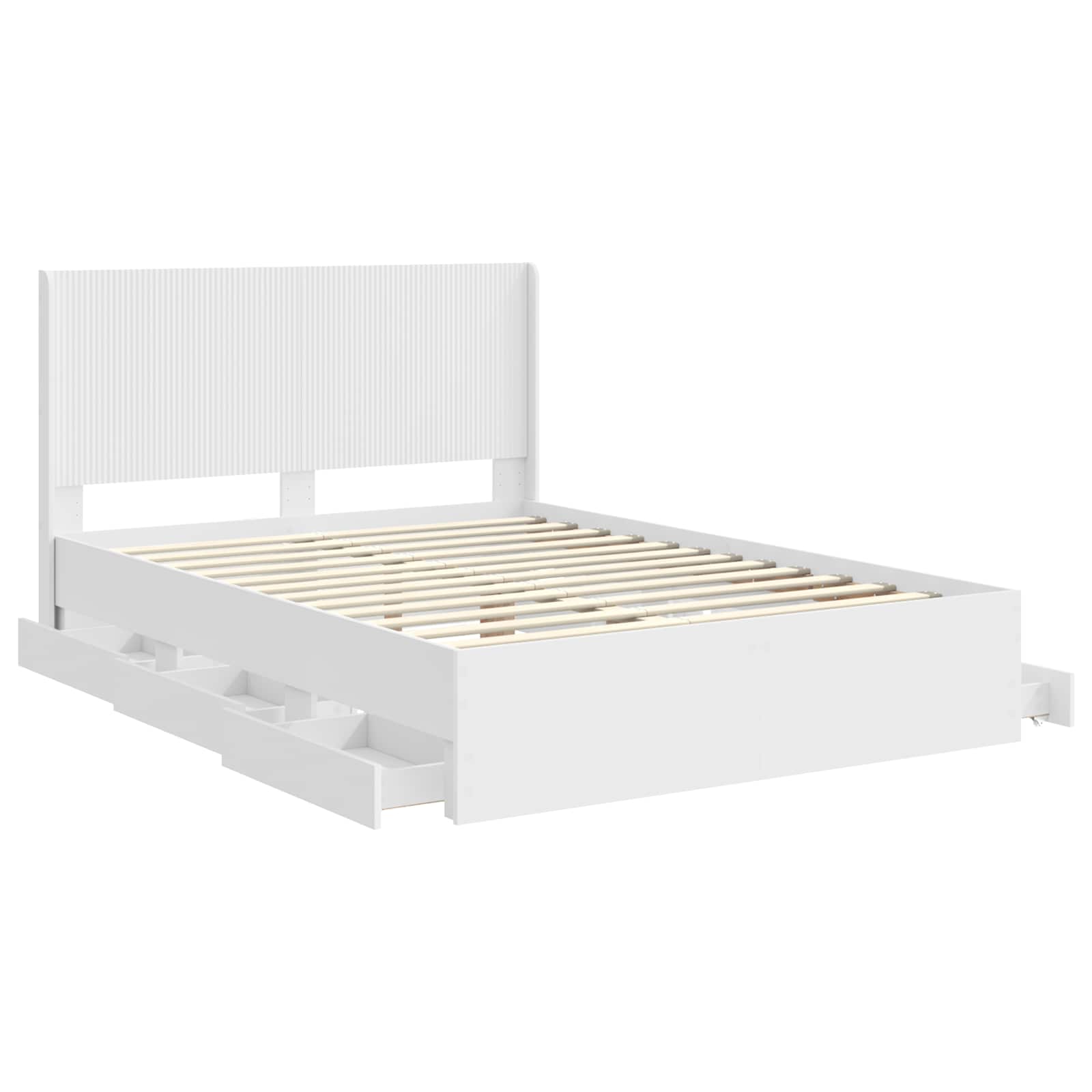 Bedframe met opbergruimte en hoofdbord Wit 150 x 200 cm is nu te koop bij PeponiXL, paradijselijk wonen!
