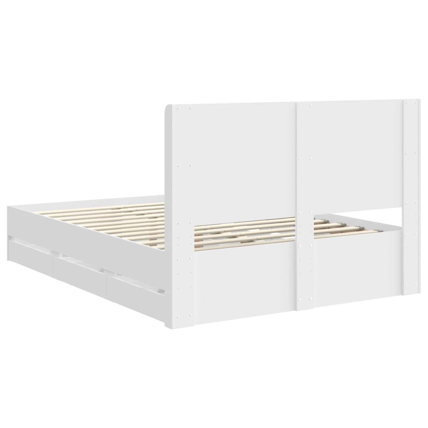 Bedframe met opbergruimte en hoofdbord Wit 150 x 200 cm is nu te koop bij PeponiXL, paradijselijk wonen!