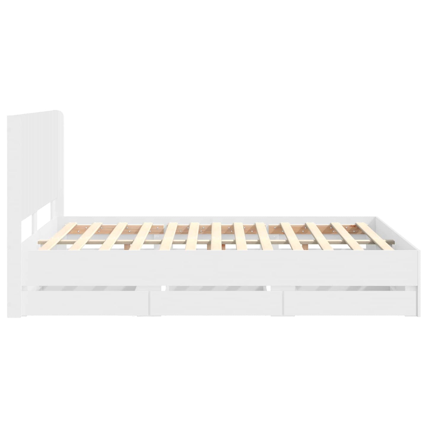 Bedframe met opbergruimte en hoofdbord Wit 150 x 200 cm is nu te koop bij PeponiXL, paradijselijk wonen!