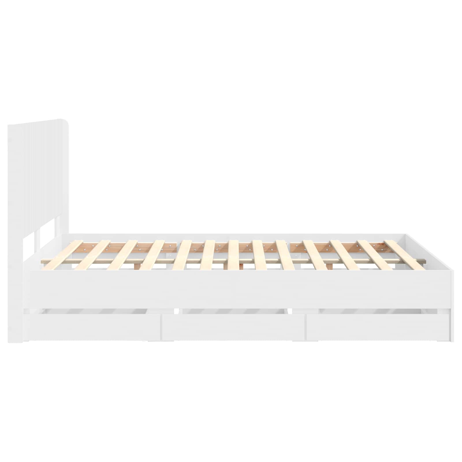 Bedframe met opbergruimte en hoofdbord Wit 150 x 200 cm is nu te koop bij PeponiXL, paradijselijk wonen!