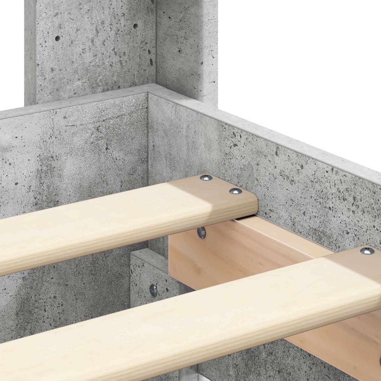 Bedframe met opbergruimte en hoofdbord Betongrijs 150 x 200 cm is nu te koop bij PeponiXL, paradijselijk wonen!