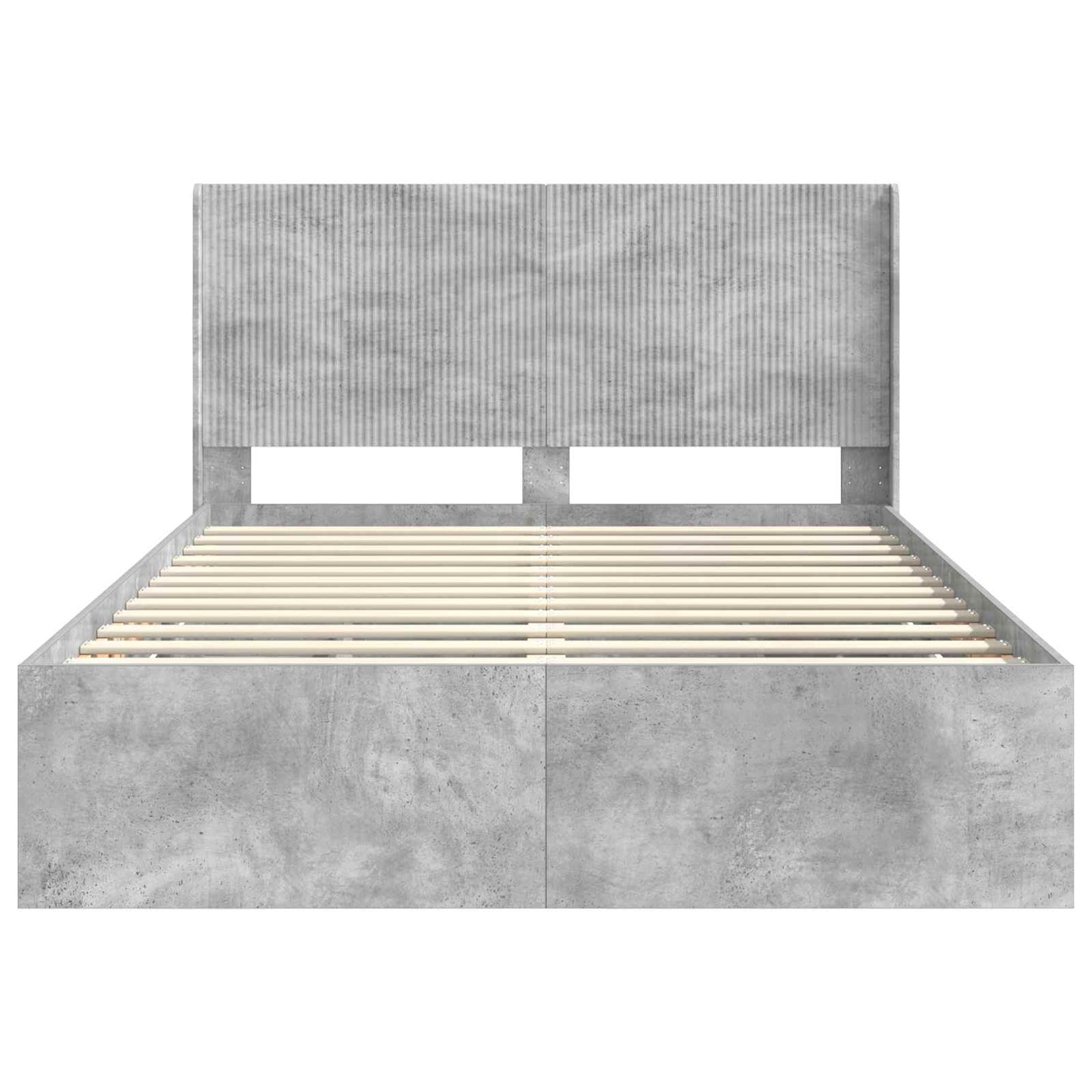 Bedframe met opbergruimte en hoofdbord Betongrijs 150 x 200 cm is nu te koop bij PeponiXL, paradijselijk wonen!