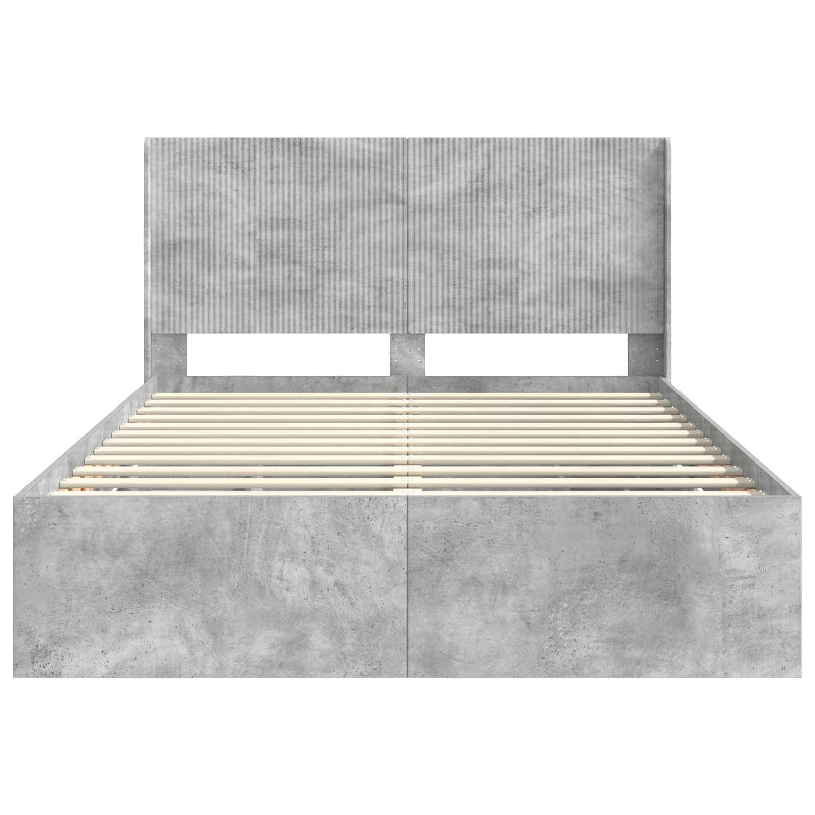 Bedframe met opbergruimte en hoofdbord Betongrijs 150 x 200 cm is nu te koop bij PeponiXL, paradijselijk wonen!