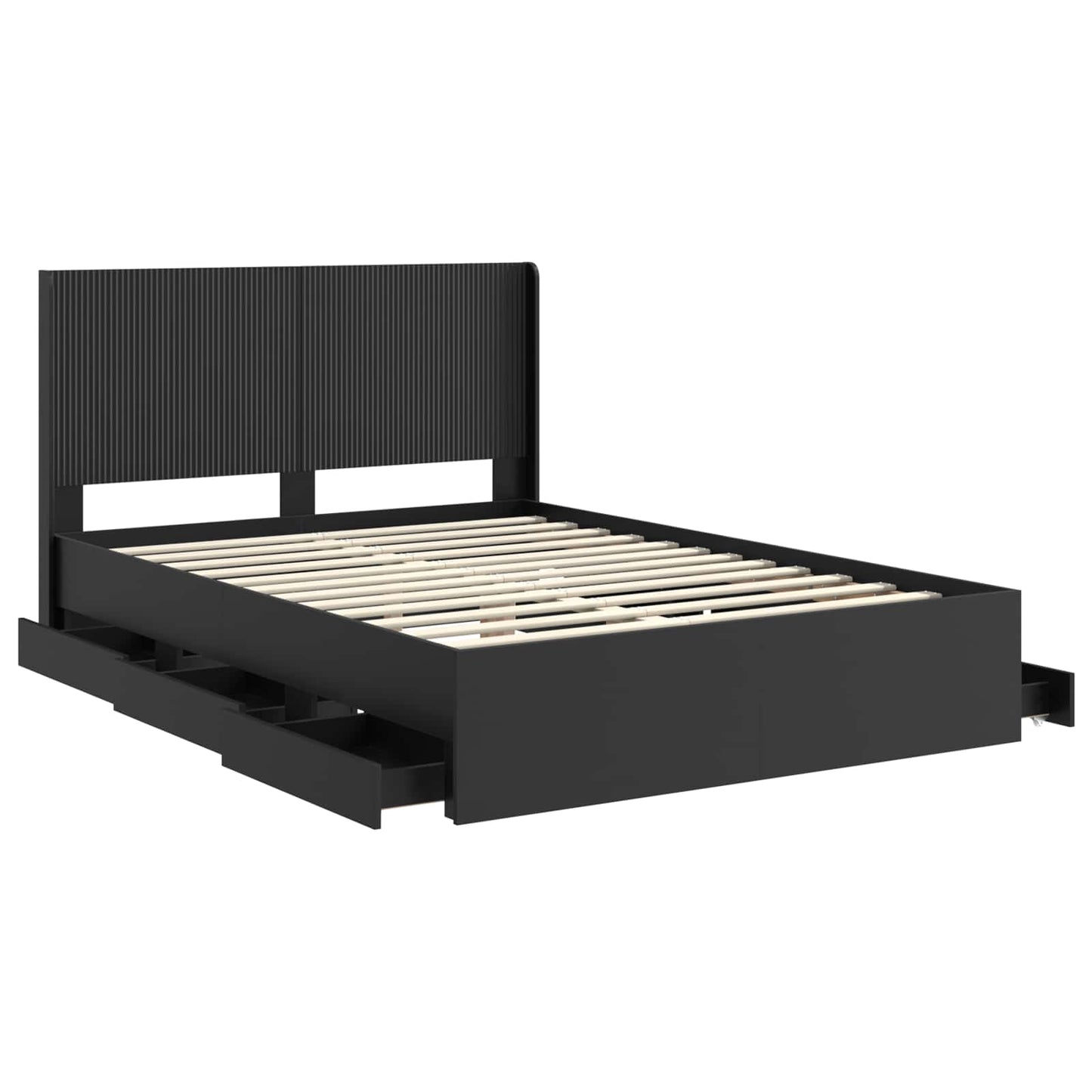Bedframe met opbergruimte en hoofdbord Zwart 120 x 200 cm is nu te koop bij PeponiXL, paradijselijk wonen!