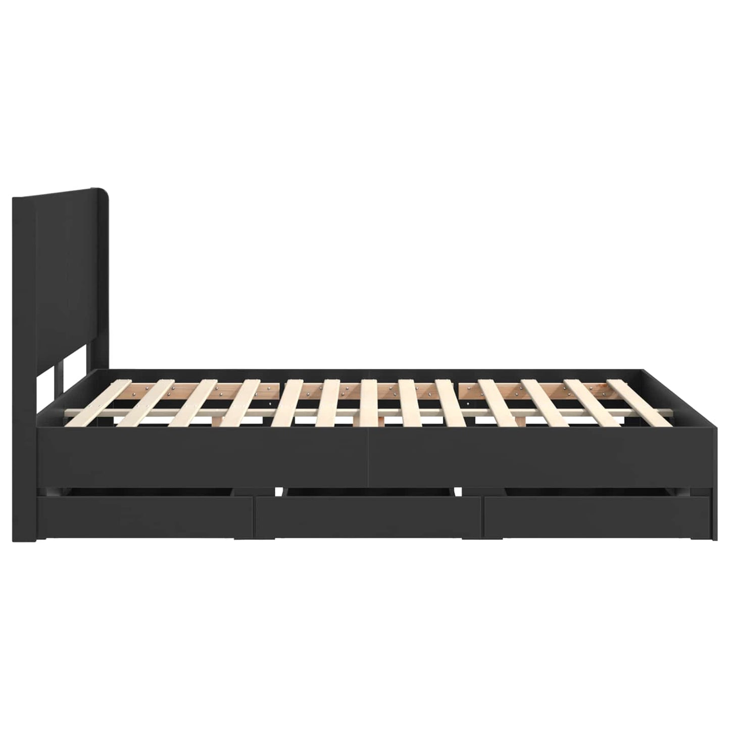Bedframe met opbergruimte en hoofdbord Zwart 120 x 200 cm is nu te koop bij PeponiXL, paradijselijk wonen!