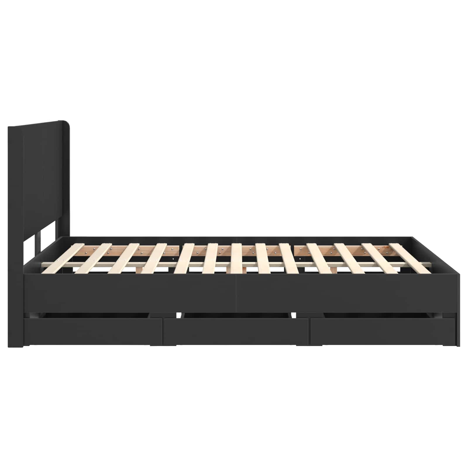 Bedframe met opbergruimte en hoofdbord Zwart 120 x 200 cm is nu te koop bij PeponiXL, paradijselijk wonen!