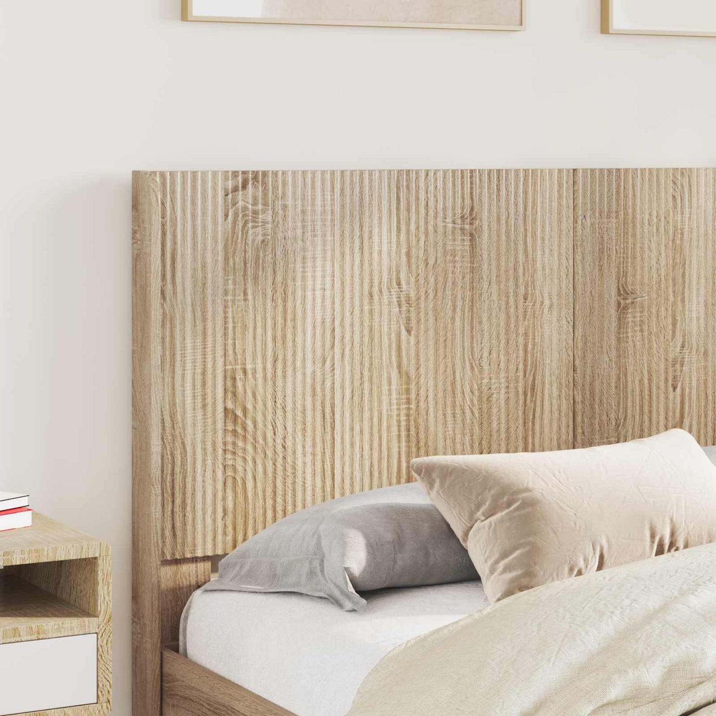 Bedframe met opbergruimte en hoofdbord met lade Sonoma Eiken is nu te koop bij PeponiXL, paradijselijk wonen!