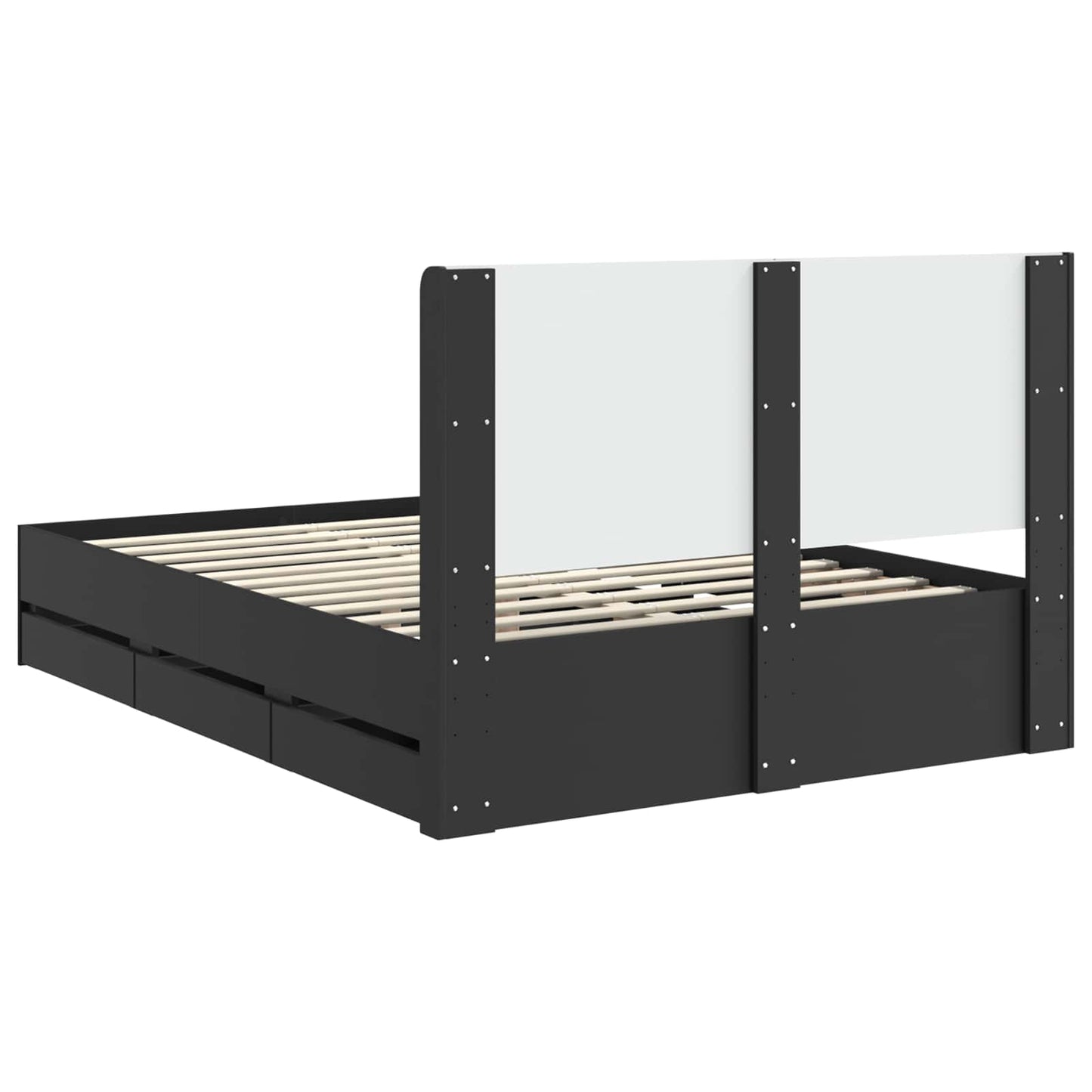 Bedframe met opbergruimte en hoofdbord Zwart 120 x 190 cm is nu te koop bij PeponiXL, paradijselijk wonen!