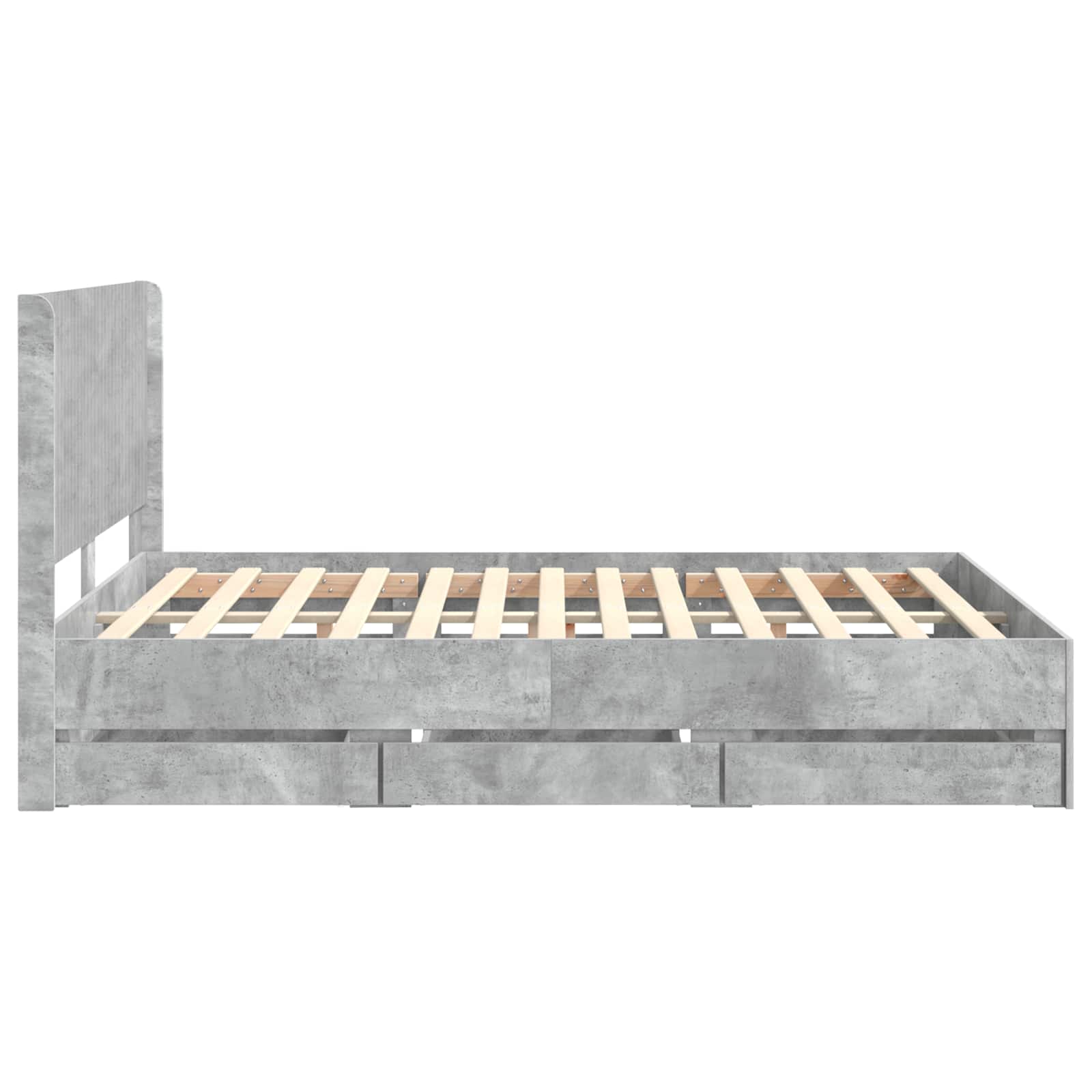 Bedframe met opbergruimte en hoofdbord Betongrijs 120 x 190 cm is nu te koop bij PeponiXL, paradijselijk wonen!