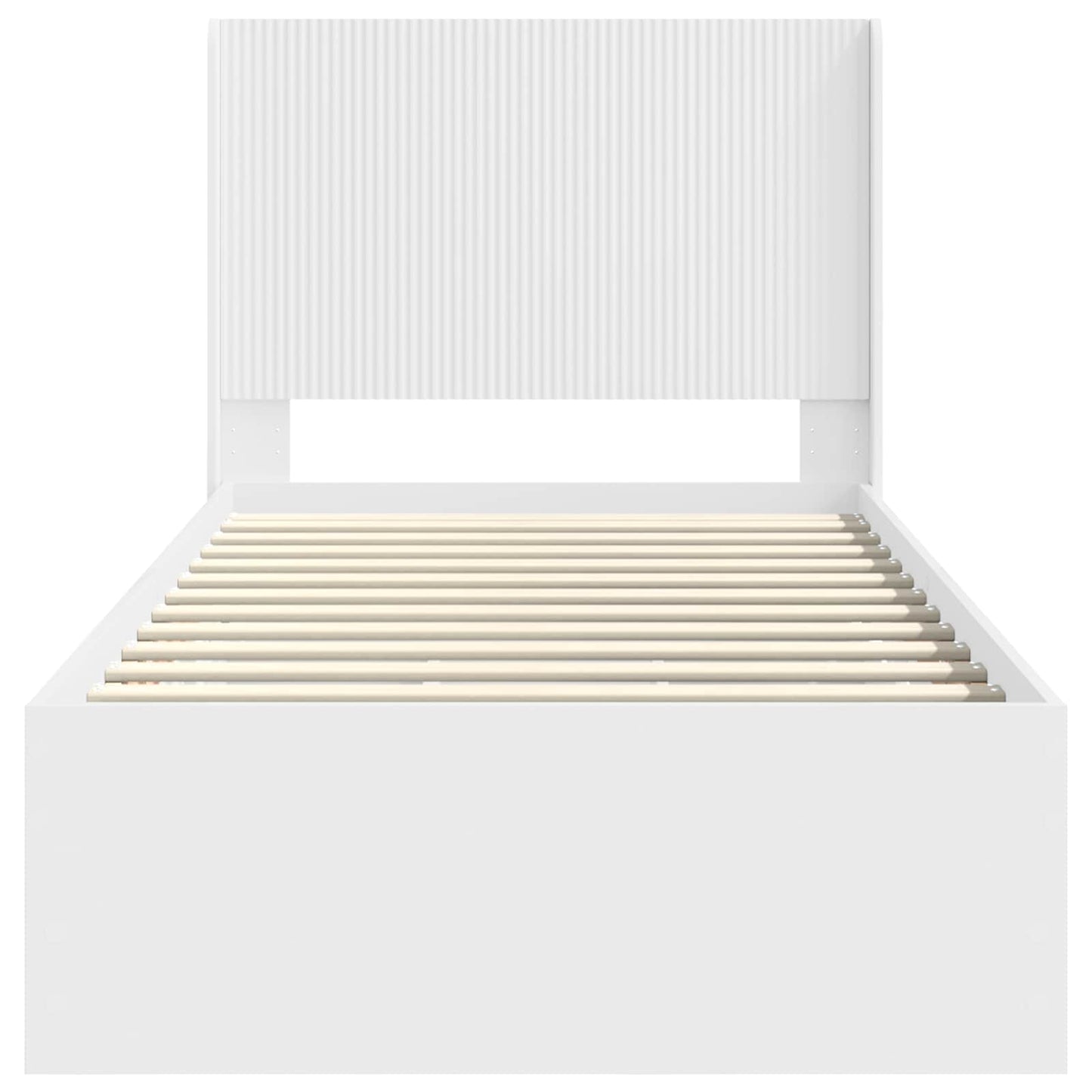 Bedframe met opbergruimte en hoofdbord Wit 100 x 200 cm is nu te koop bij PeponiXL, paradijselijk wonen!