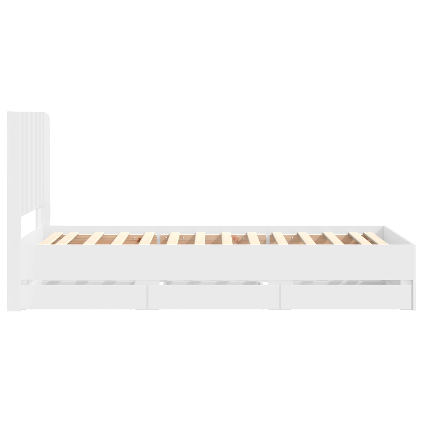 Bedframe met opbergruimte en hoofdbord Wit 100 x 200 cm is nu te koop bij PeponiXL, paradijselijk wonen!