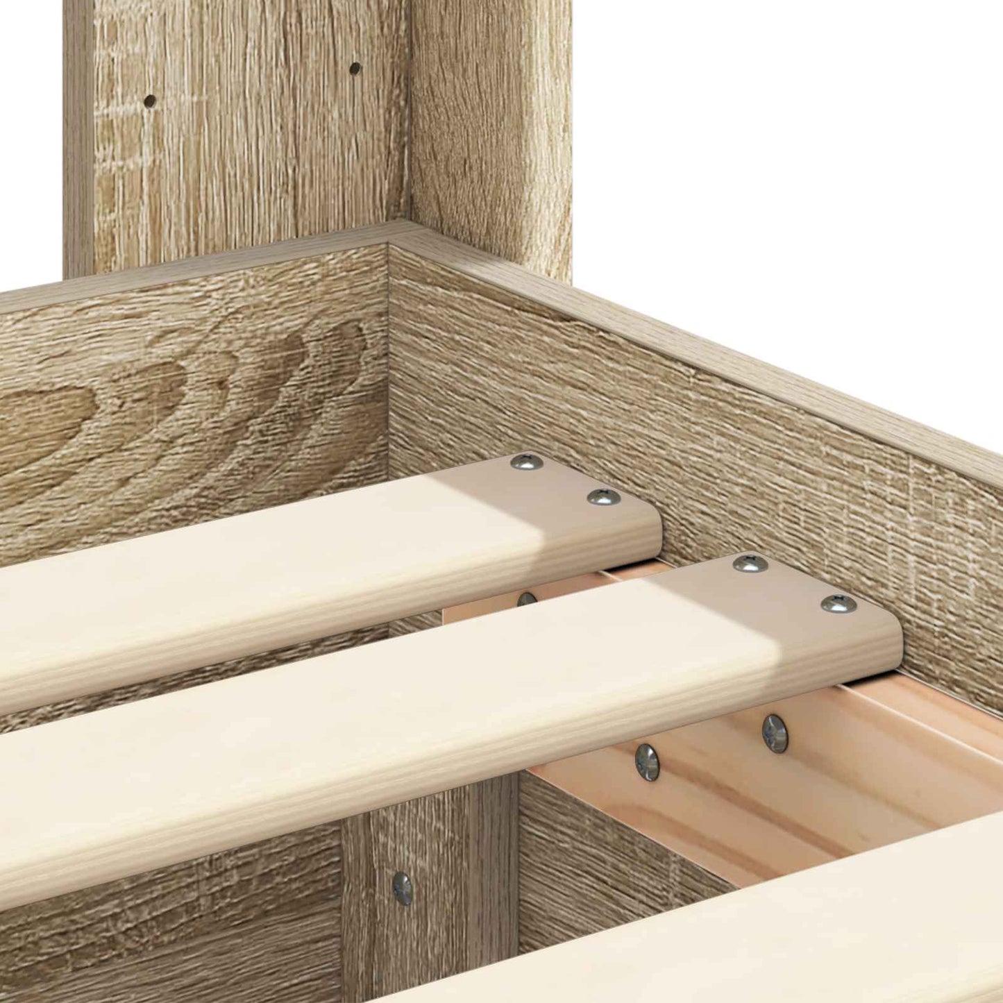 Bedframe met opbergruimte en hoofdbord met lade Sonoma Eiken is nu te koop bij PeponiXL, paradijselijk wonen!