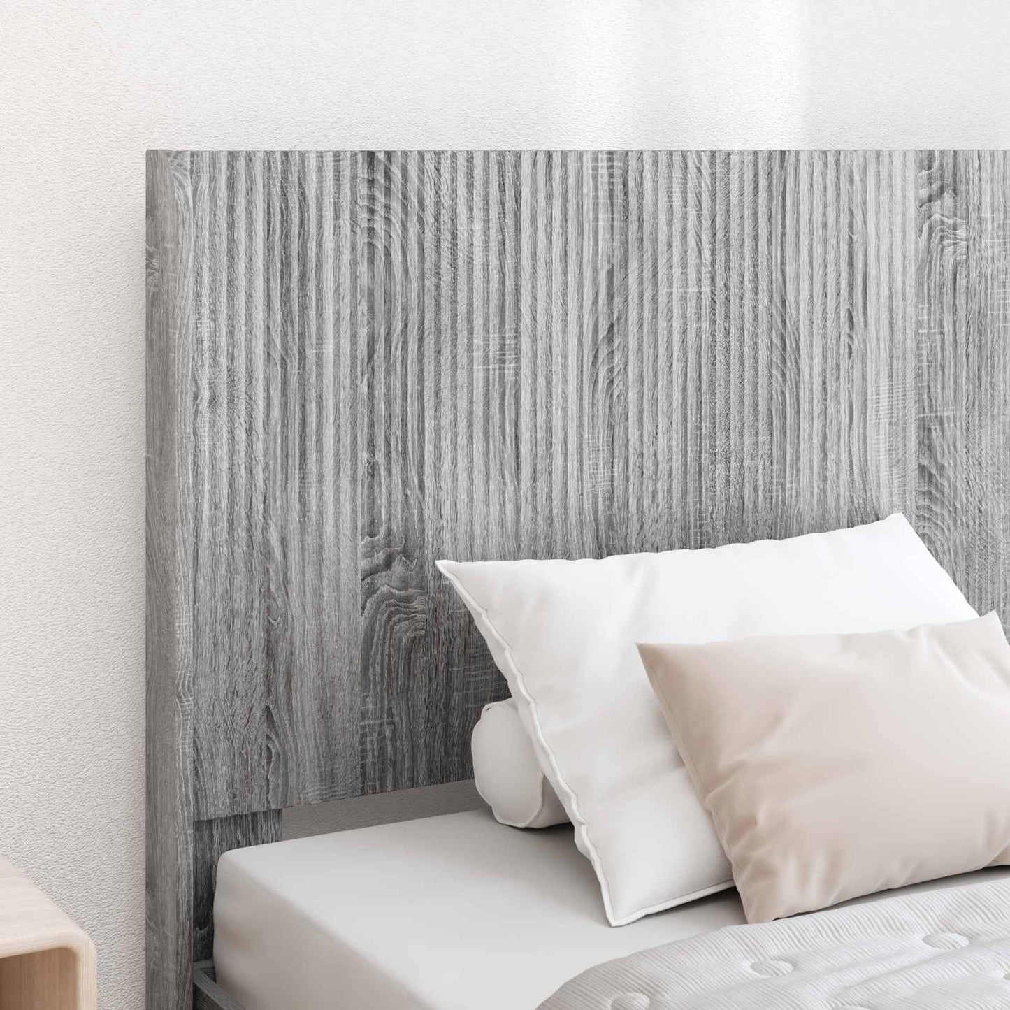 Bedframe met opbergruimte en hoofdbord met lade Grijs sonoma is nu te koop bij PeponiXL, paradijselijk wonen!