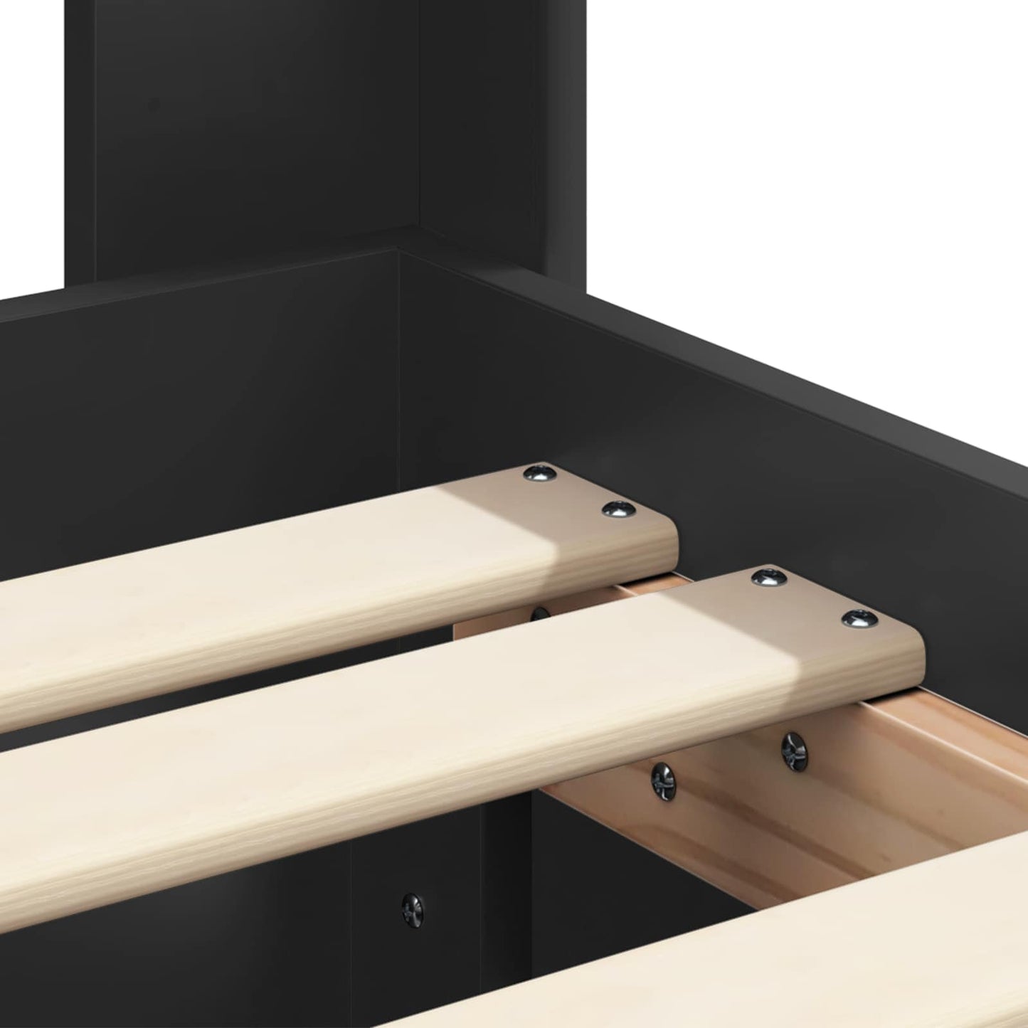 Bedframe met opbergruimte en hoofdbord Zwart 90 x 200 cm is nu te koop bij PeponiXL, paradijselijk wonen!