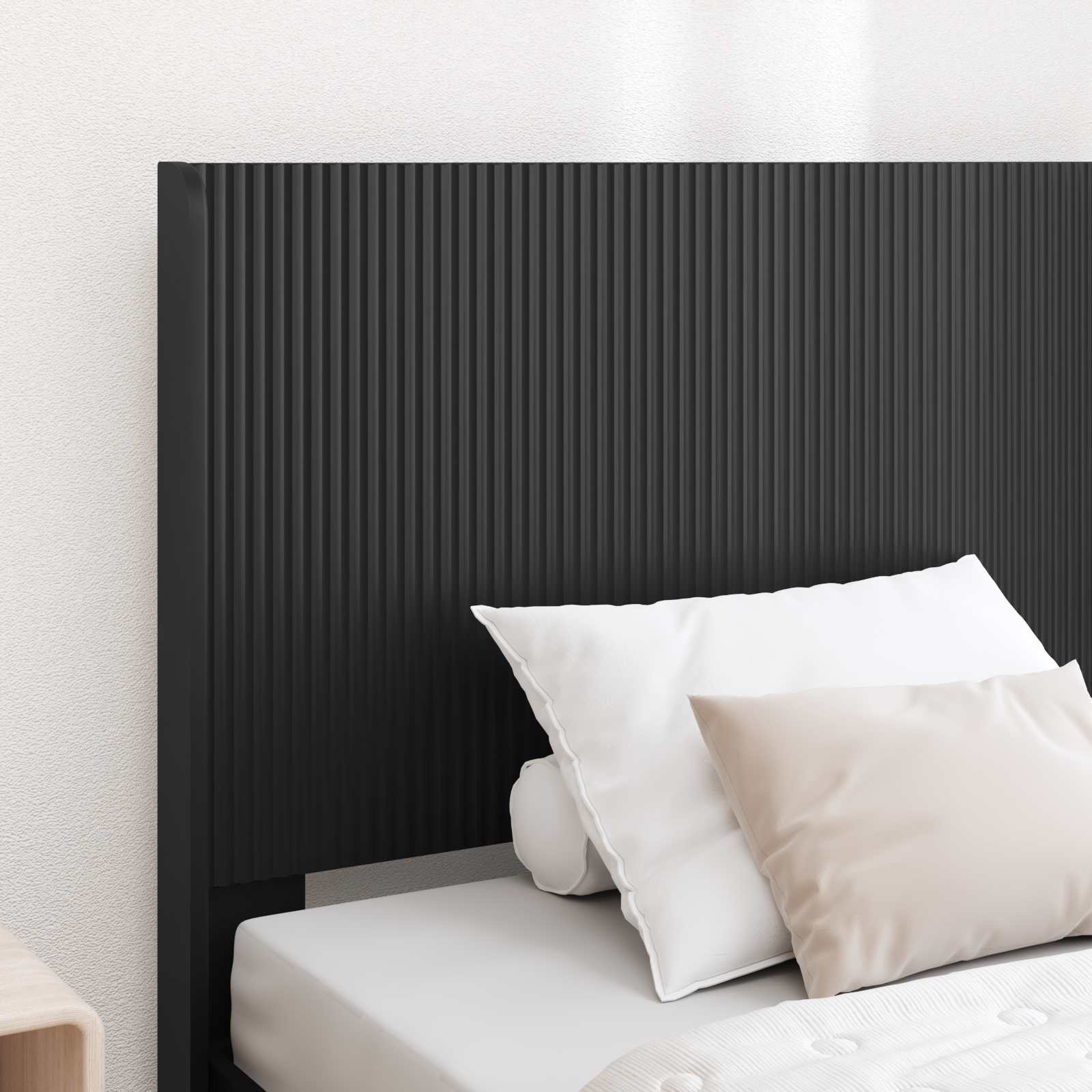 Bedframe met opbergruimte en hoofdbord Zwart 90 x 190 cm is nu te koop bij PeponiXL, paradijselijk wonen!