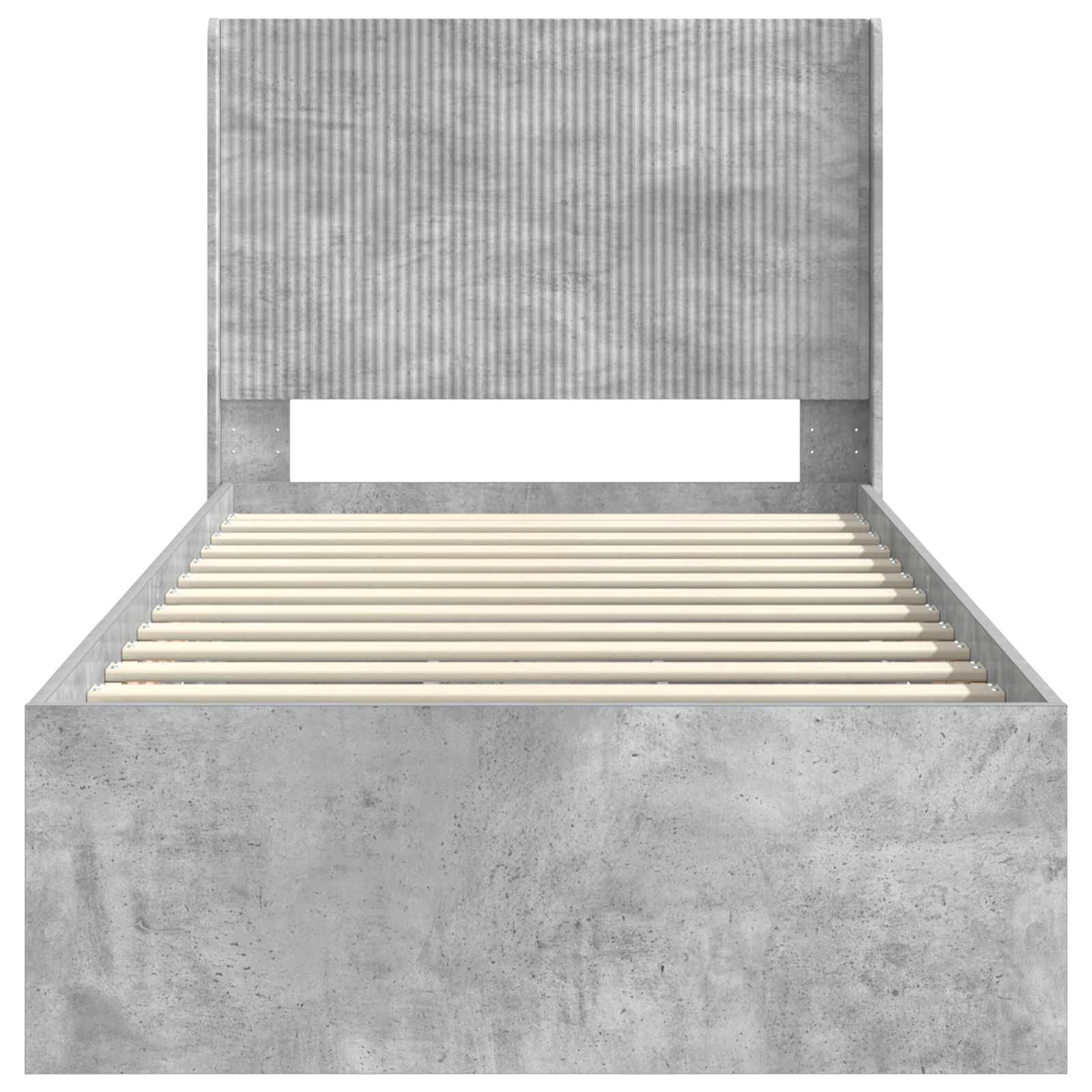 Bedframe met opbergruimte en hoofdbord Betongrijs 90 x 190 cm is nu te koop bij PeponiXL, paradijselijk wonen!