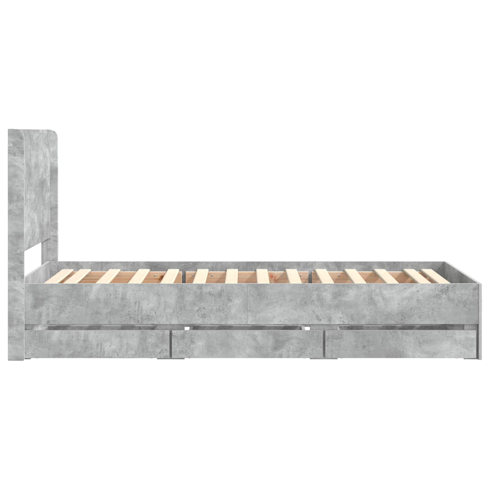 Bedframe met opbergruimte en hoofdbord Betongrijs 90 x 190 cm is nu te koop bij PeponiXL, paradijselijk wonen!