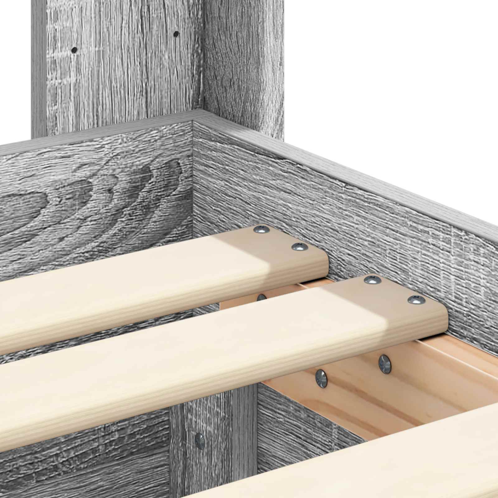 Bedframe met opbergruimte en hoofdbord Grijs sonoma 90 x 190 cm is nu te koop bij PeponiXL, paradijselijk wonen!