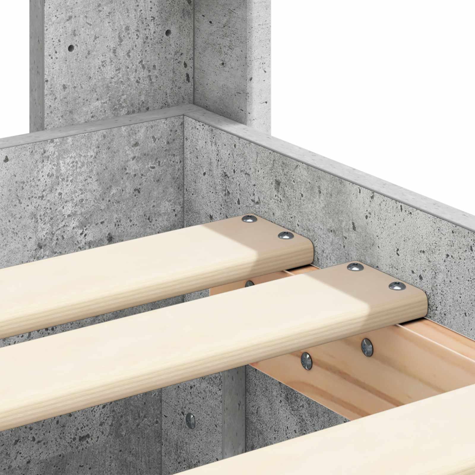 Bedframe met opbergruimte en hoofdbord Betongrijs 75 x 190 cm is nu te koop bij PeponiXL, paradijselijk wonen!