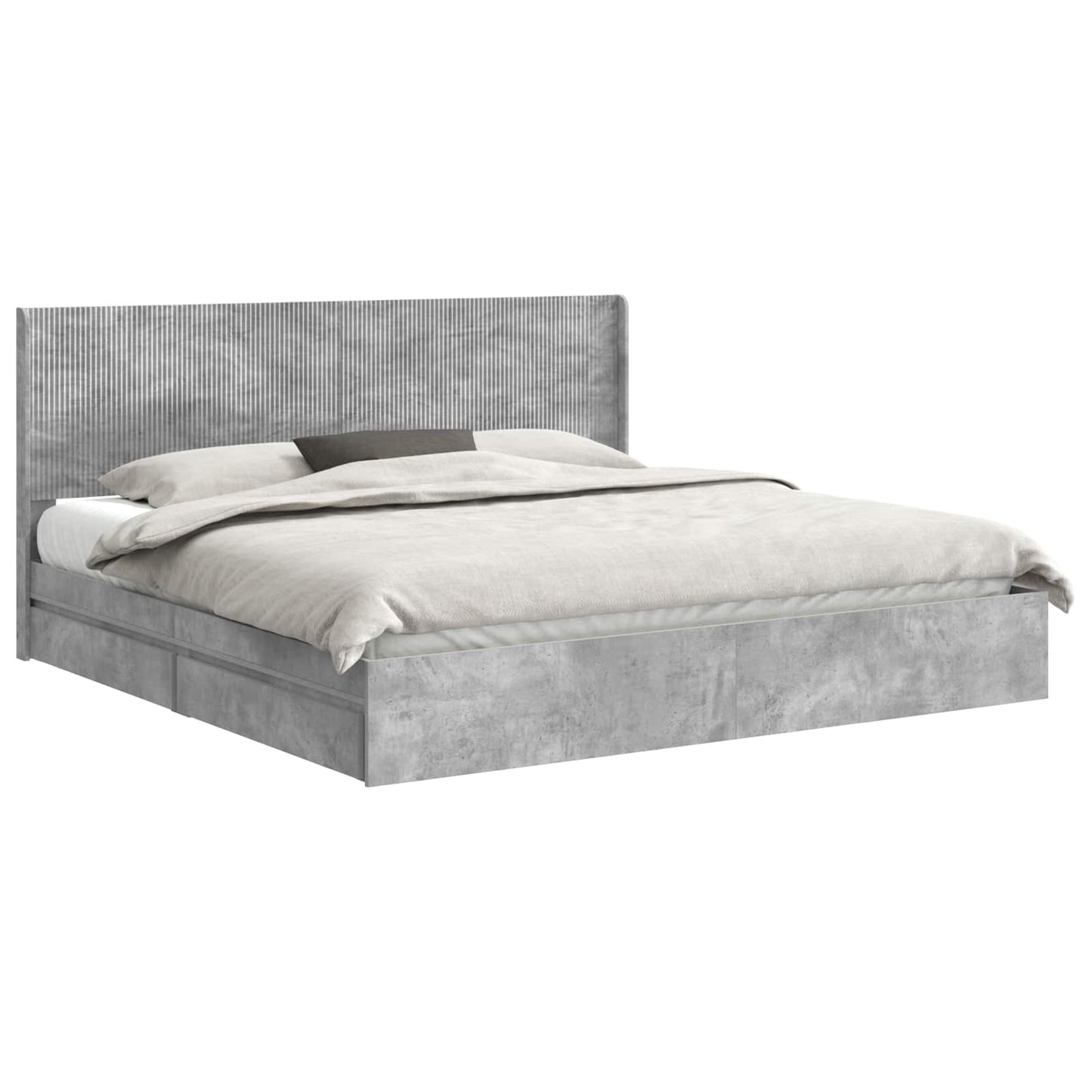 Bedframe met opbergruimte en hoofdbord Betongrijs 180 x 200 cm is nu te koop bij PeponiXL, paradijselijk wonen!