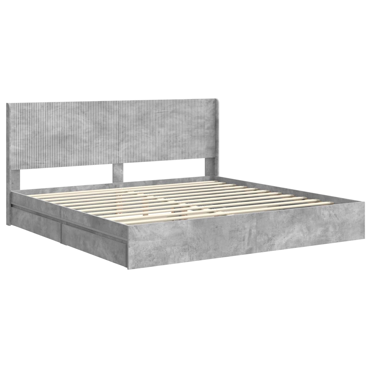 Bedframe met opbergruimte en hoofdbord Betongrijs 180 x 200 cm is nu te koop bij PeponiXL, paradijselijk wonen!