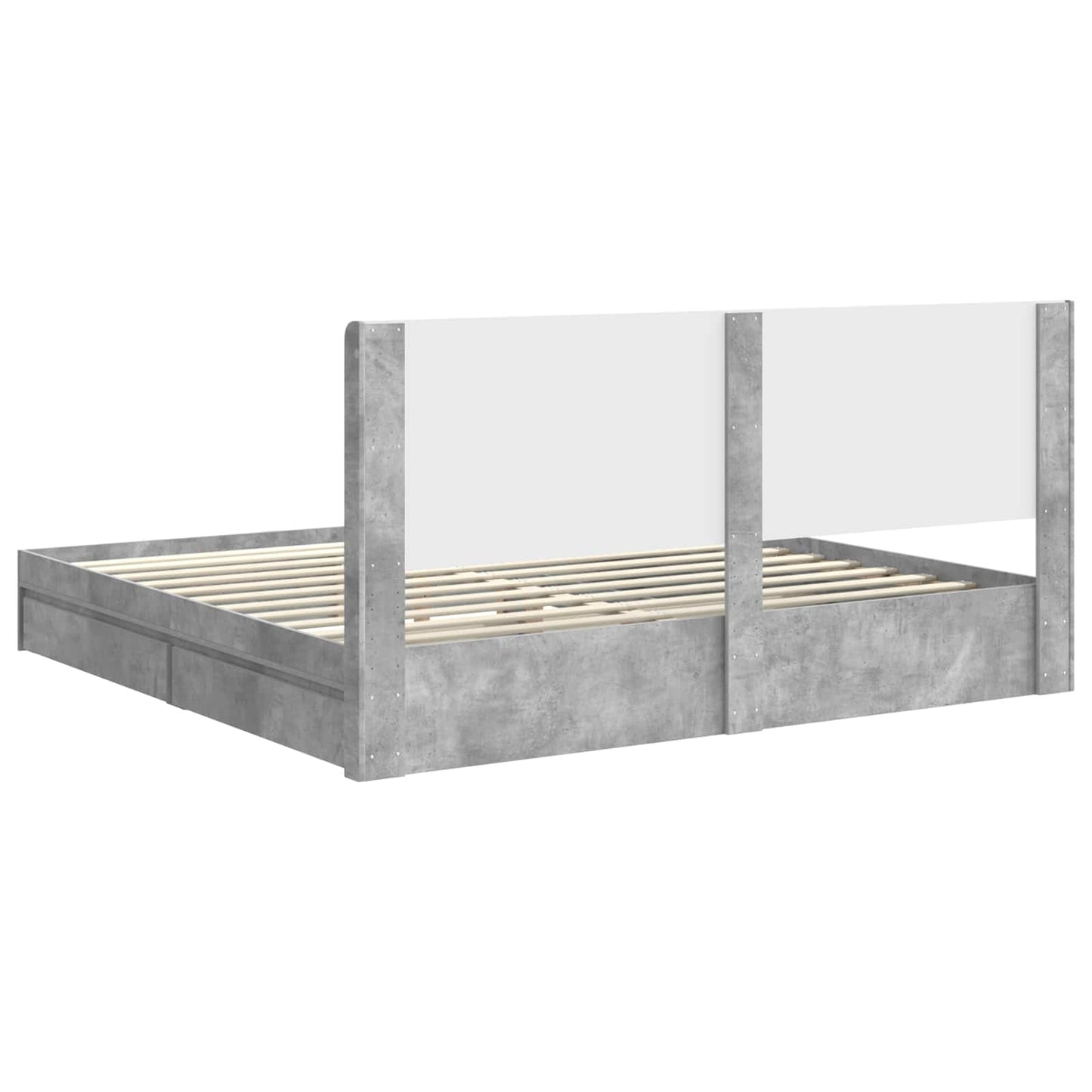 Bedframe met opbergruimte en hoofdbord Betongrijs 180 x 200 cm is nu te koop bij PeponiXL, paradijselijk wonen!