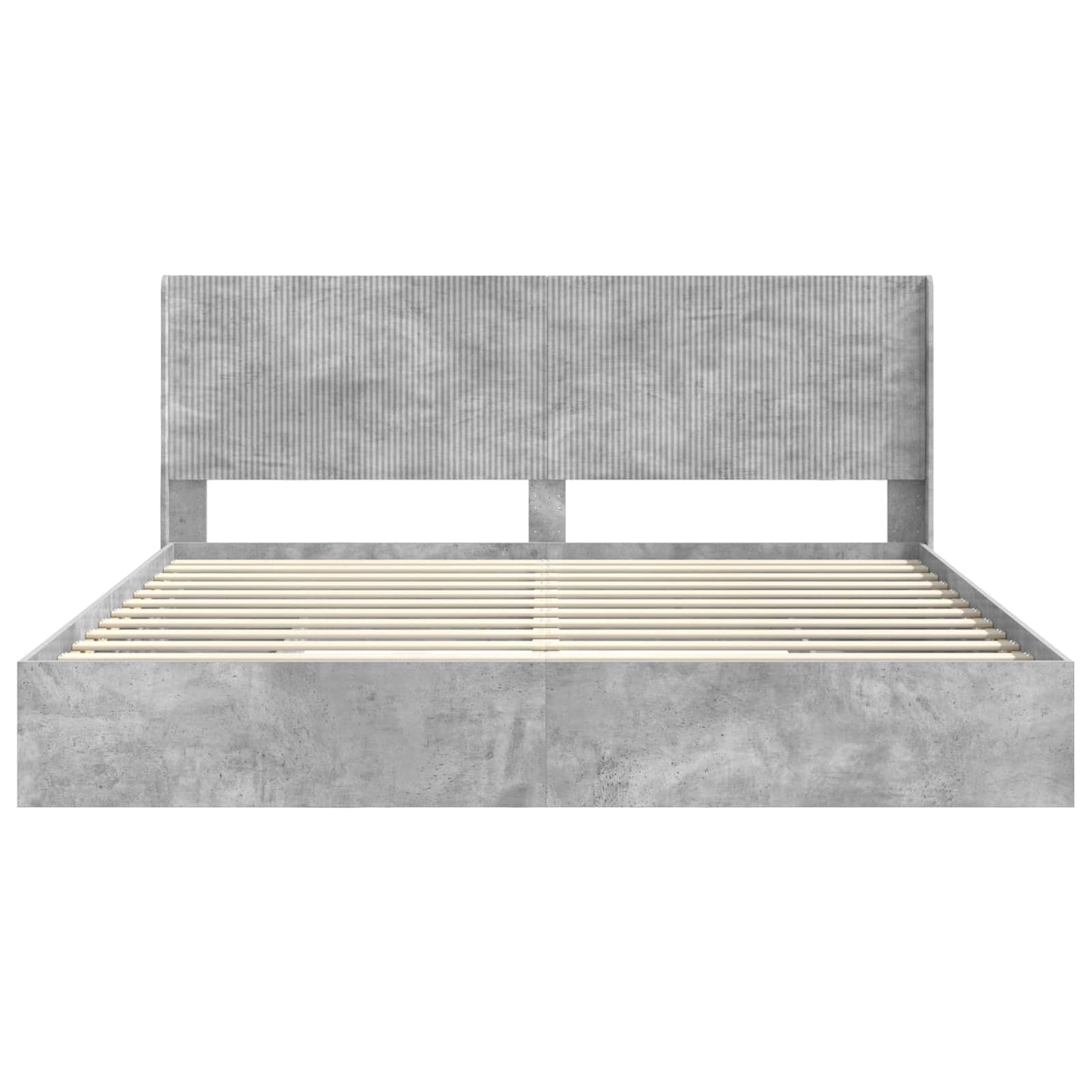Bedframe met opbergruimte en hoofdbord Betongrijs 180 x 200 cm is nu te koop bij PeponiXL, paradijselijk wonen!