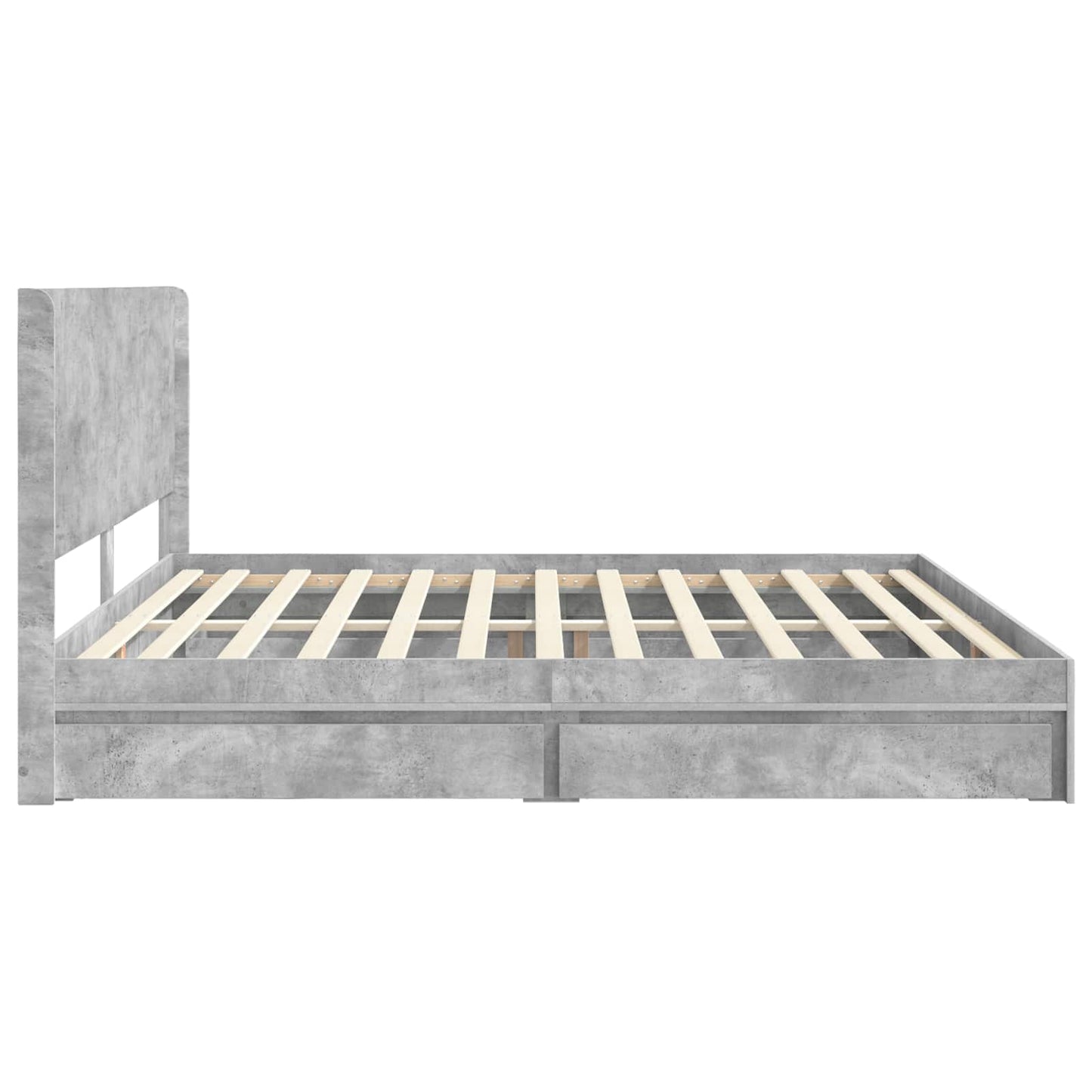 Bedframe met opbergruimte en hoofdbord Betongrijs 180 x 200 cm is nu te koop bij PeponiXL, paradijselijk wonen!