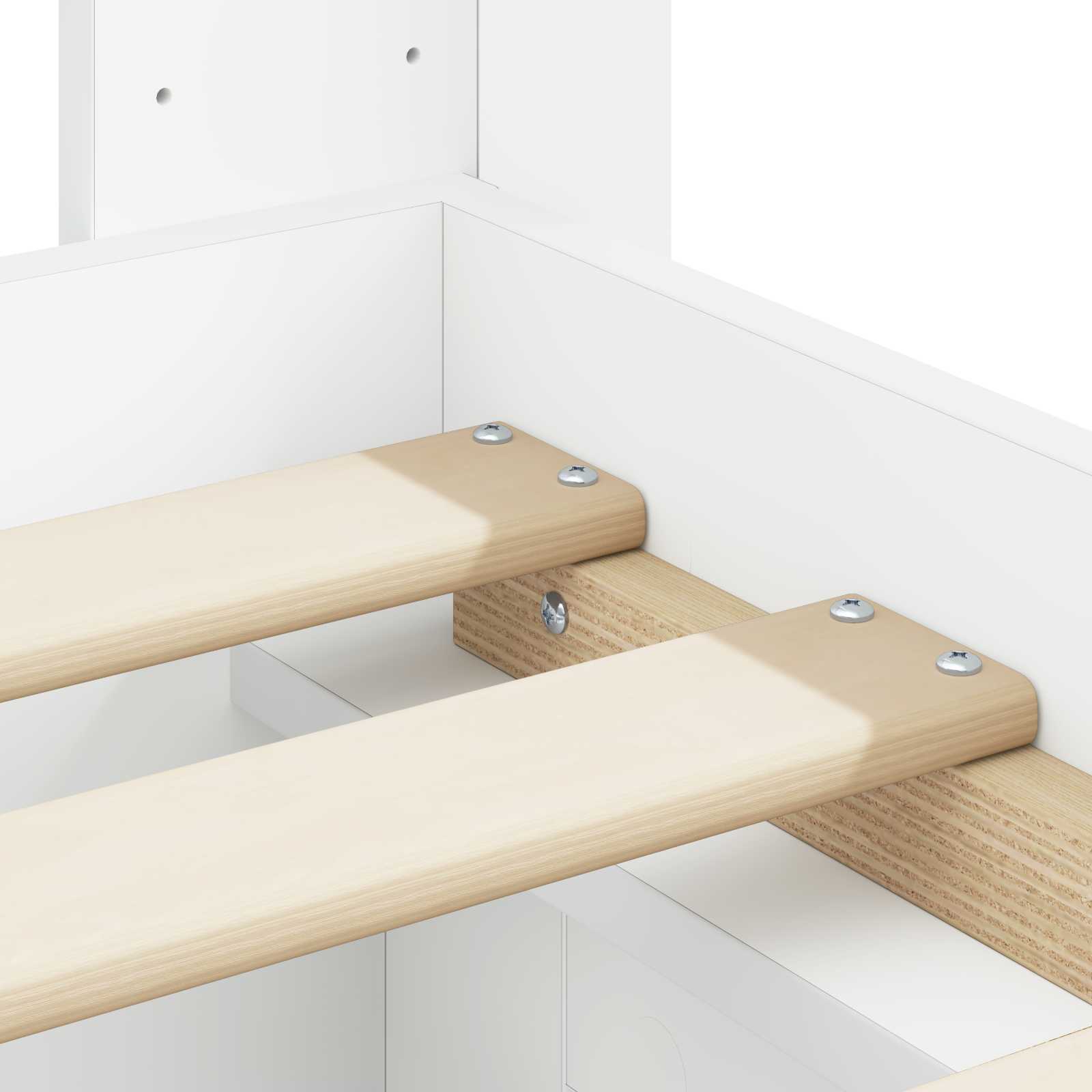 Bedframe met opbergruimte en hoofdbord Wit 150 x 200 cm is nu te koop bij PeponiXL, paradijselijk wonen!