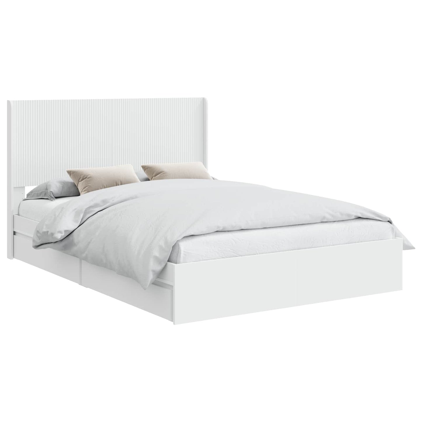Bedframe met opbergruimte en hoofdbord Wit 150 x 200 cm is nu te koop bij PeponiXL, paradijselijk wonen!