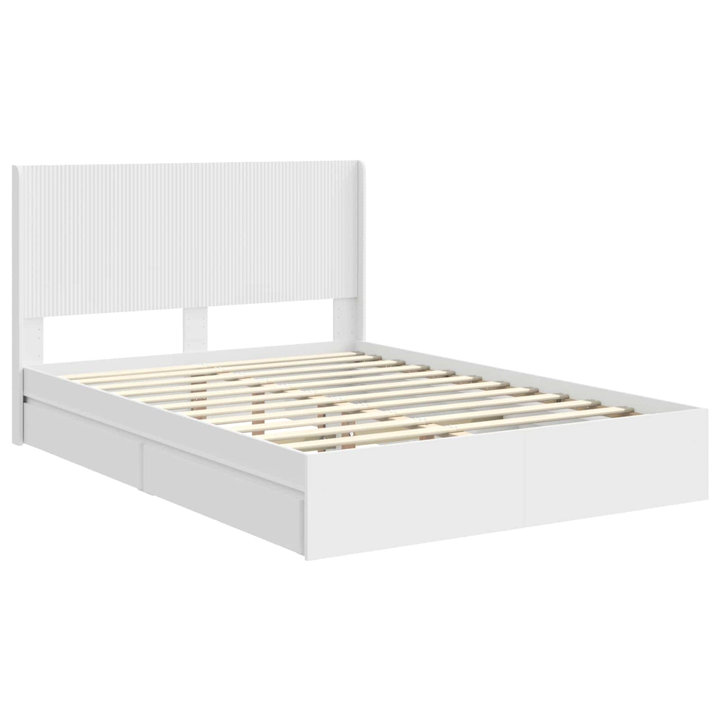 Bedframe met opbergruimte en hoofdbord Wit 150 x 200 cm is nu te koop bij PeponiXL, paradijselijk wonen!