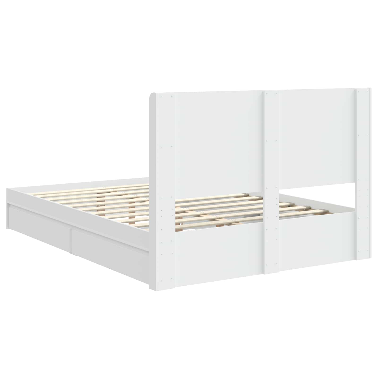 Bedframe met opbergruimte en hoofdbord Wit 150 x 200 cm is nu te koop bij PeponiXL, paradijselijk wonen!