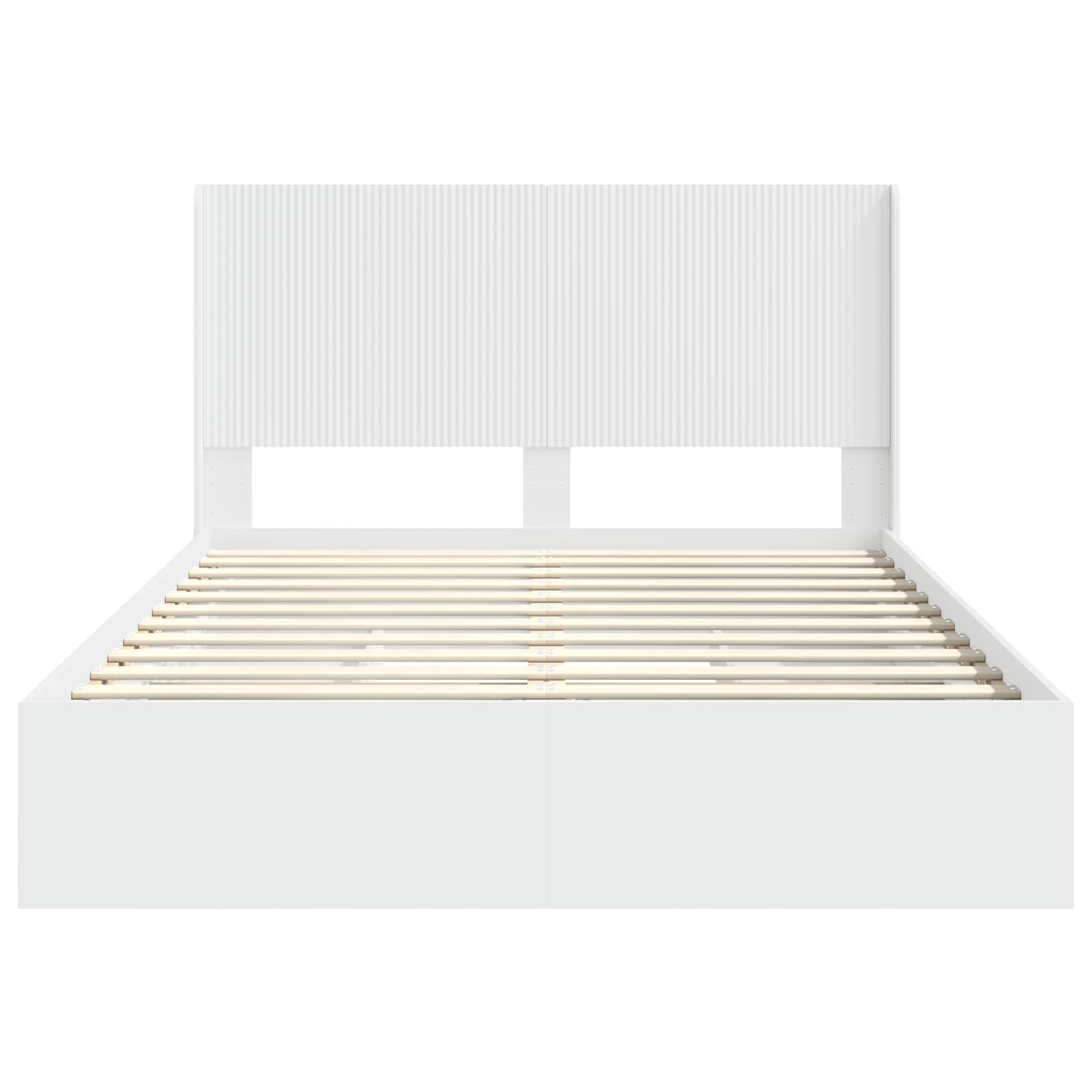 Bedframe met opbergruimte en hoofdbord Wit 150 x 200 cm is nu te koop bij PeponiXL, paradijselijk wonen!