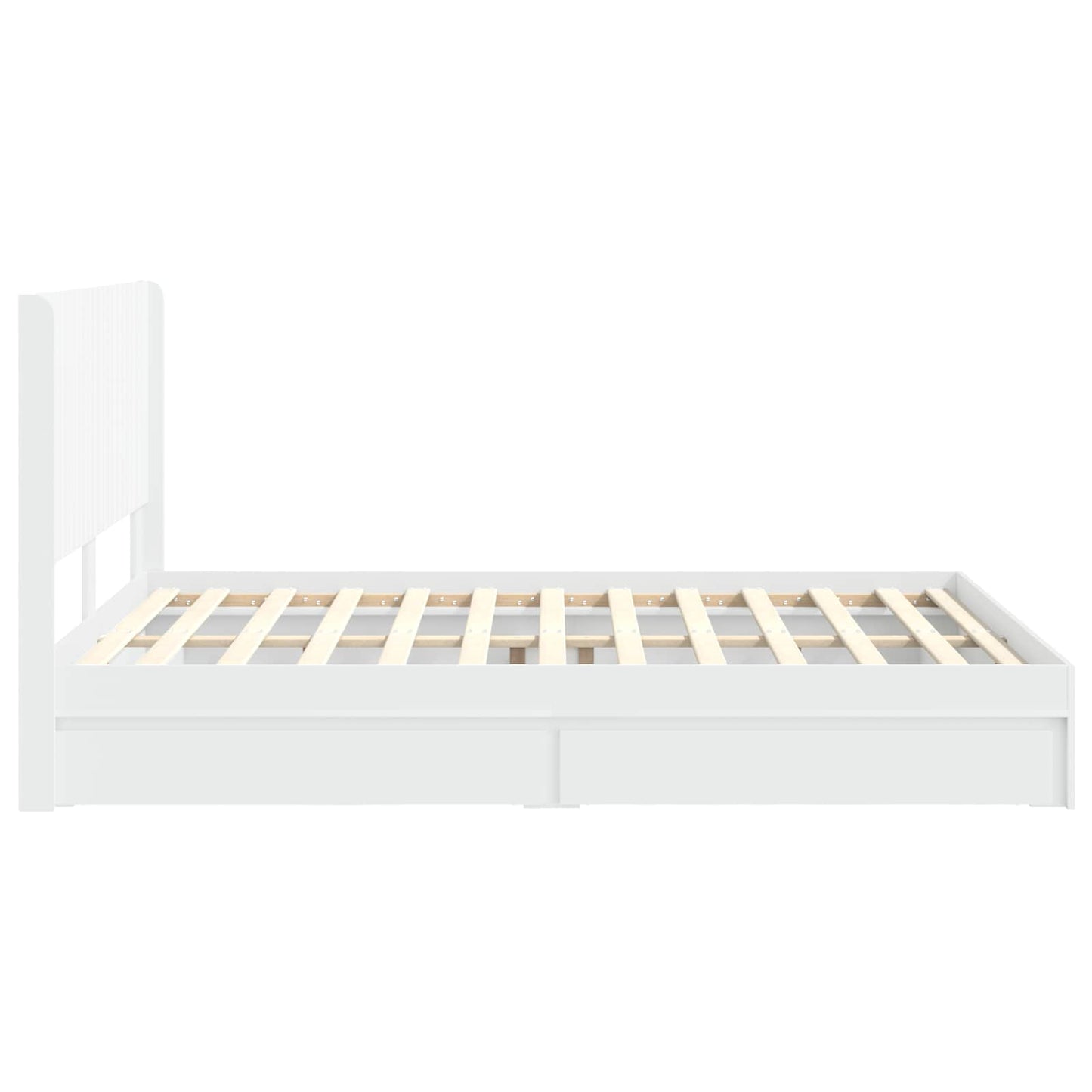 Bedframe met opbergruimte en hoofdbord Wit 150 x 200 cm is nu te koop bij PeponiXL, paradijselijk wonen!