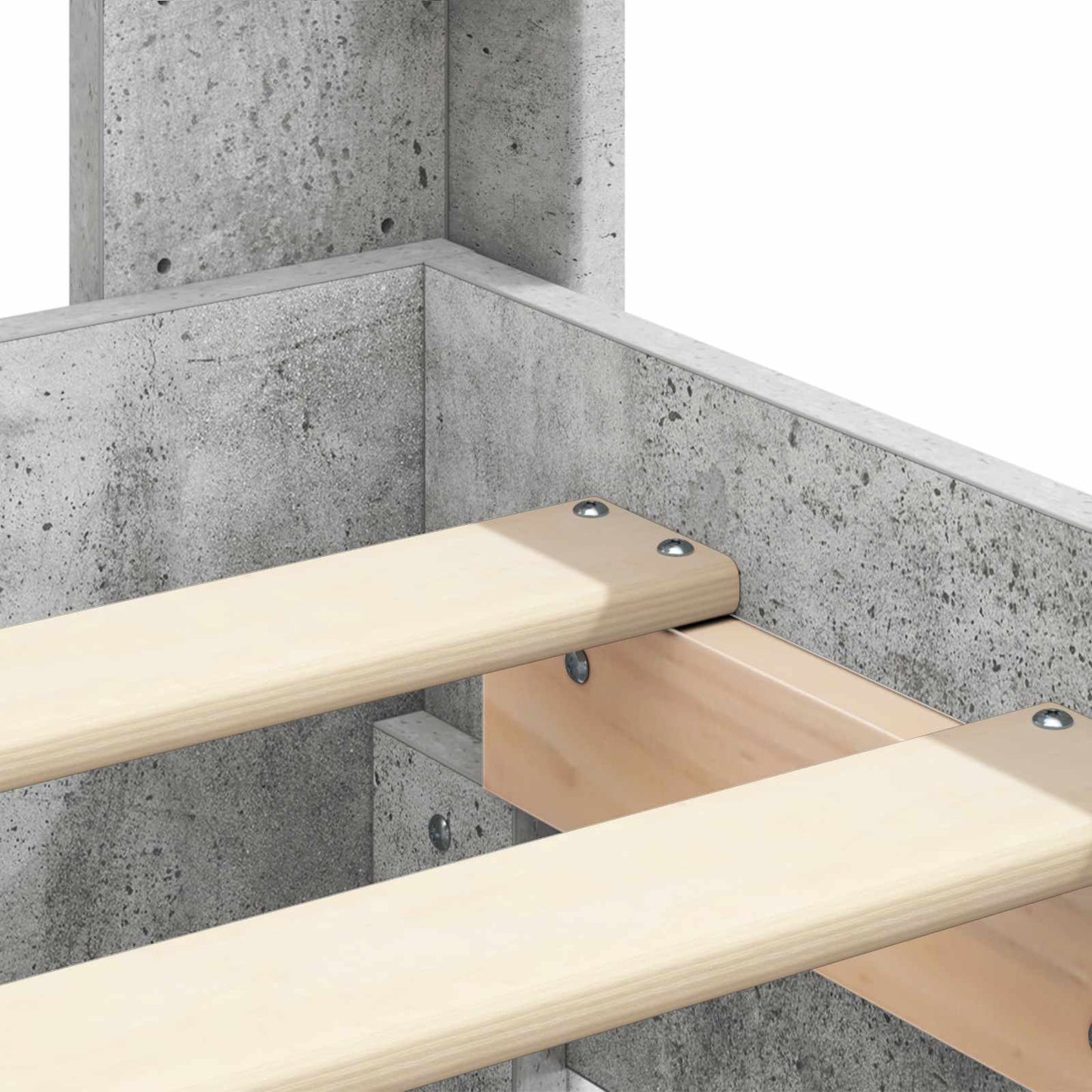 Bedframe met opbergruimte en hoofdbord Betongrijs 160 x 200 cm is nu te koop bij PeponiXL, paradijselijk wonen!