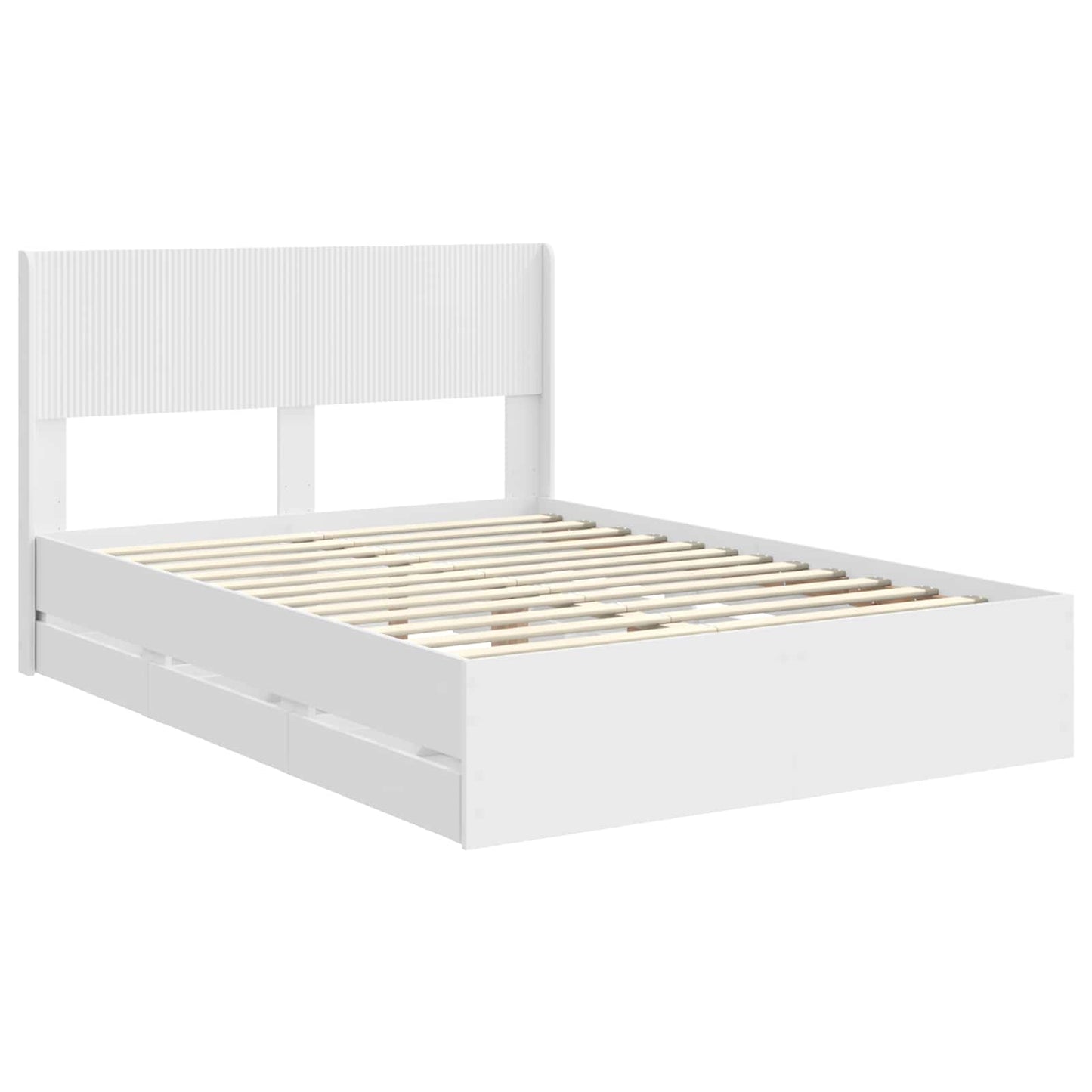 Bedframe met opbergruimte en hoofdbord Wit 150 x 200 cm is nu te koop bij PeponiXL, paradijselijk wonen!