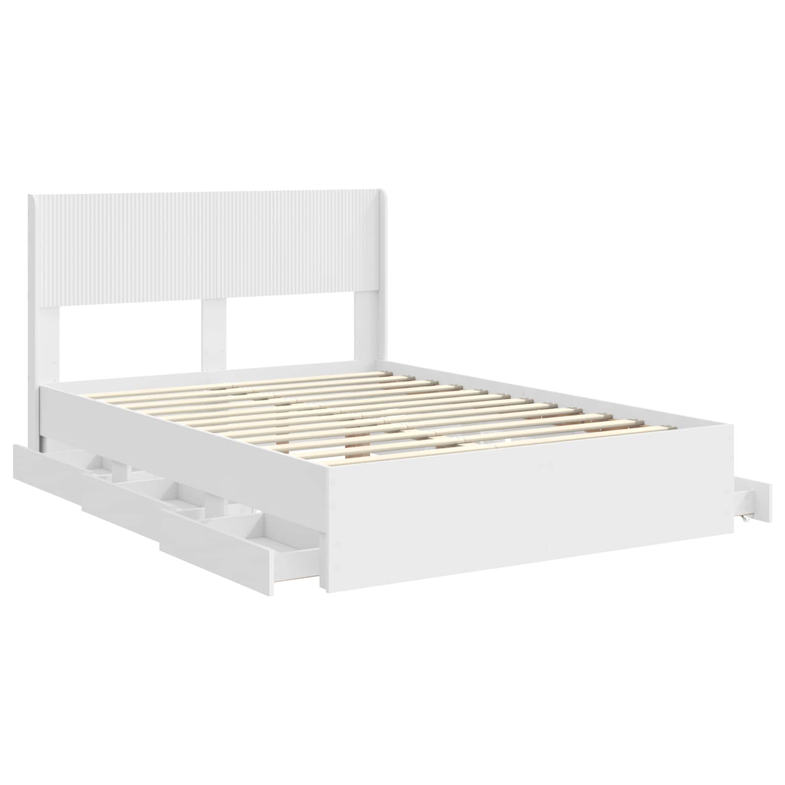 Bedframe met opbergruimte en hoofdbord Wit 150 x 200 cm is nu te koop bij PeponiXL, paradijselijk wonen!