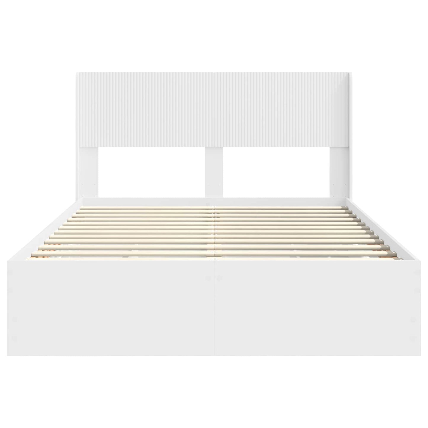 Bedframe met opbergruimte en hoofdbord Wit 150 x 200 cm is nu te koop bij PeponiXL, paradijselijk wonen!