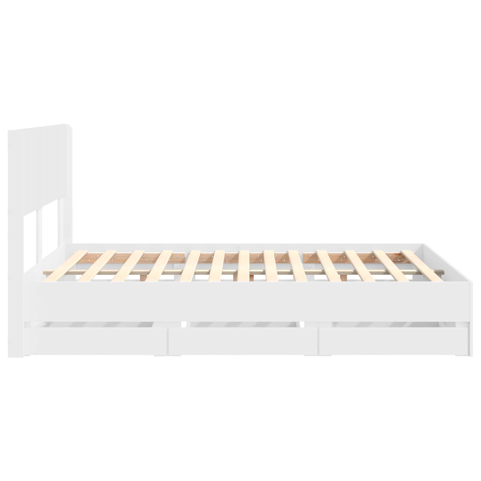 Bedframe met opbergruimte en hoofdbord Wit 150 x 200 cm is nu te koop bij PeponiXL, paradijselijk wonen!