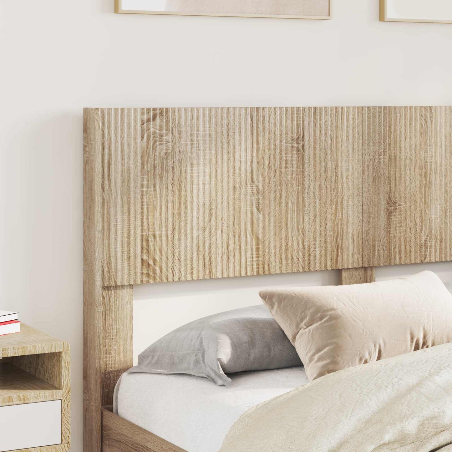 Bedframe met opbergruimte en hoofdbord met lade Sonoma Eiken is nu te koop bij PeponiXL, paradijselijk wonen!