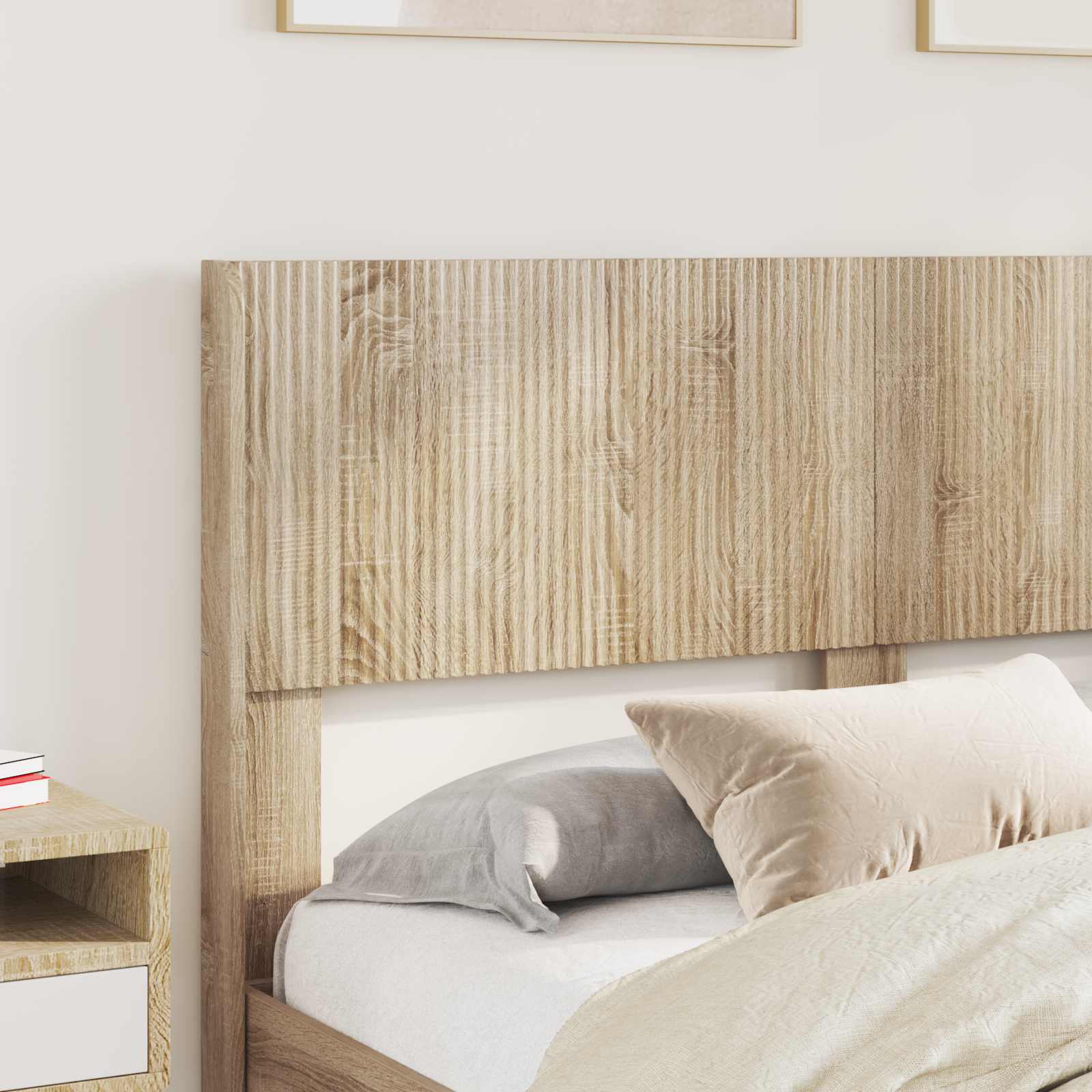 Bedframe met opbergruimte en hoofdbord met lade Sonoma Eiken is nu te koop bij PeponiXL, paradijselijk wonen!