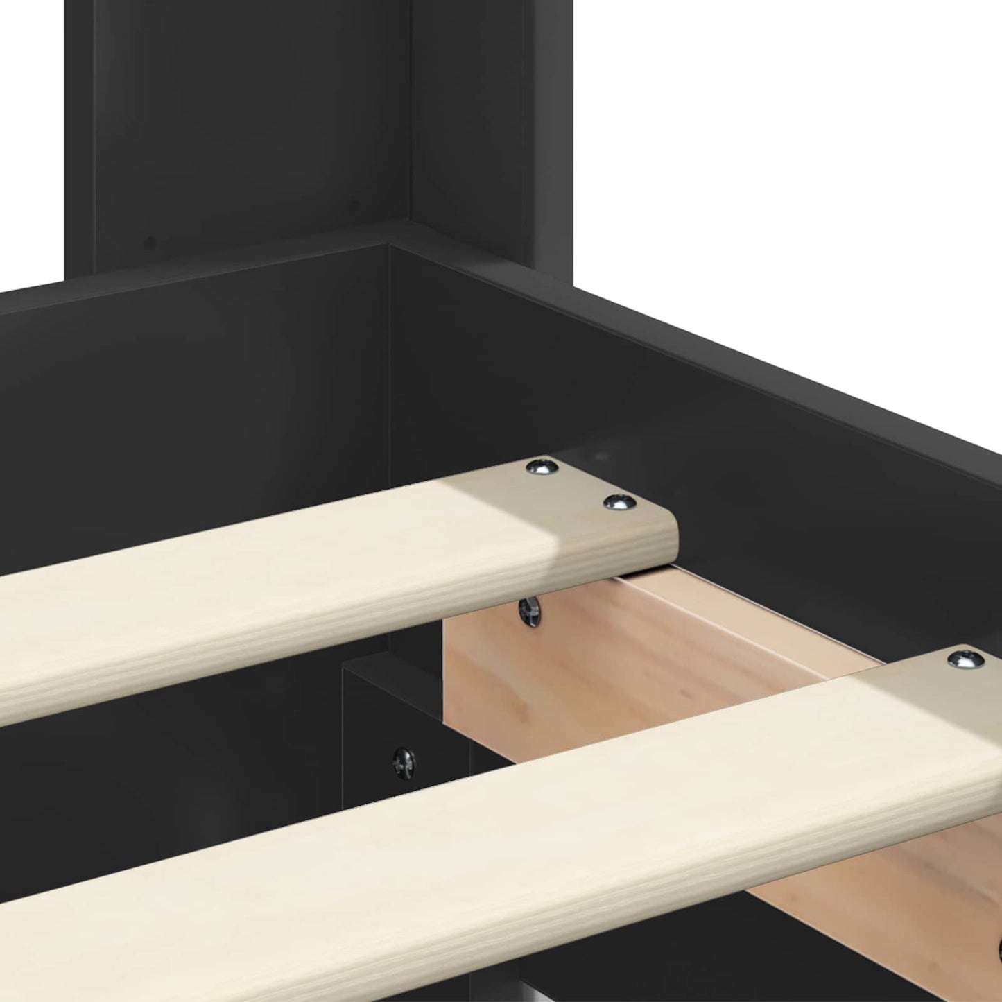 Bedframe met opbergruimte en hoofdbord Zwart 140 x 200 cm is nu te koop bij PeponiXL, paradijselijk wonen!